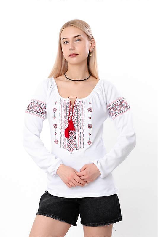 Bluză ucraineană elegantă Vyshyvanka pentru femei – broderie bogată pe interlock neted, stil atemporal, orice anotimp, HC 8607-038-22