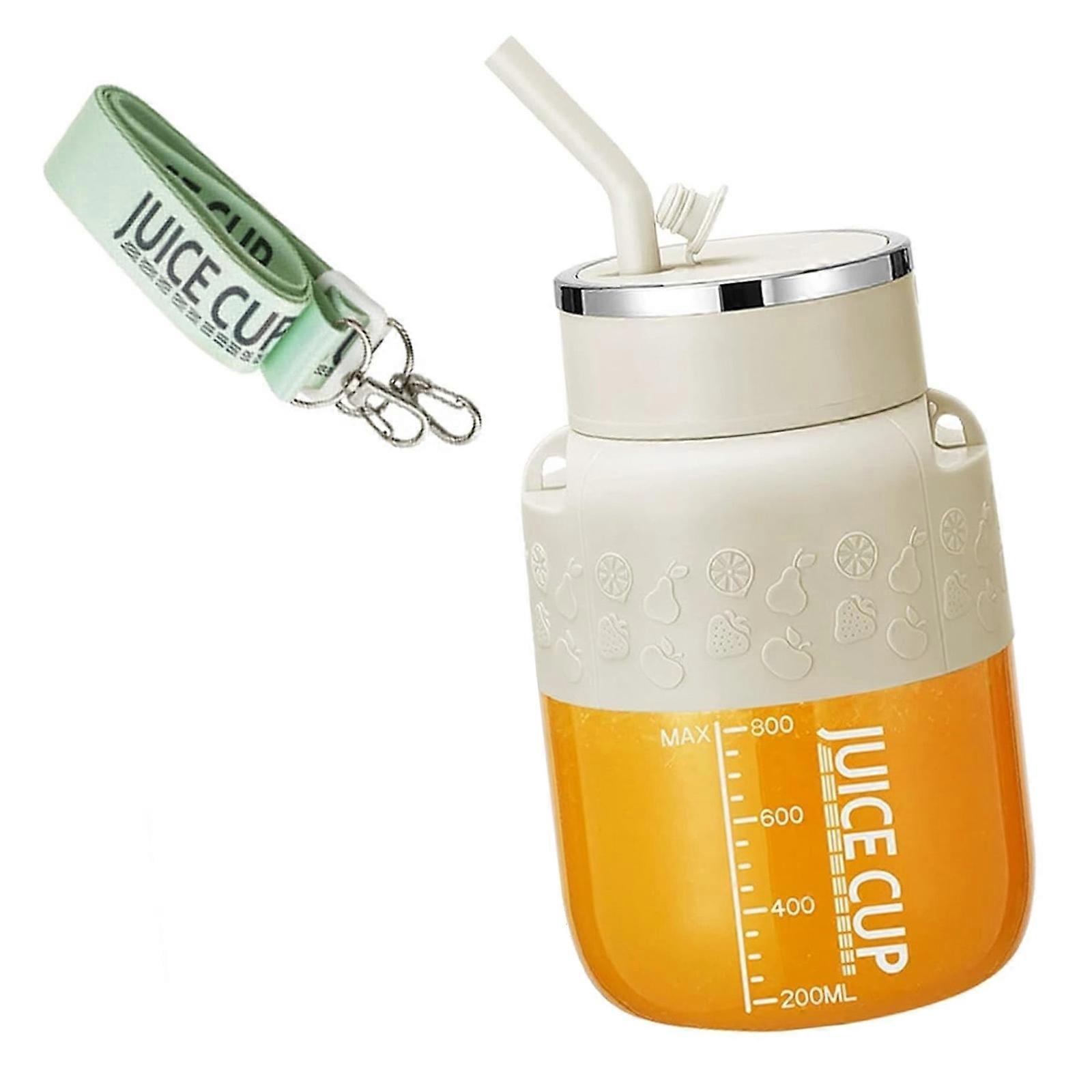 Practical Blender Cup 800ml Leakproof Portable Juicing Machine with 1300mAh Battery Juice Making Bottle Plastic Texture  White