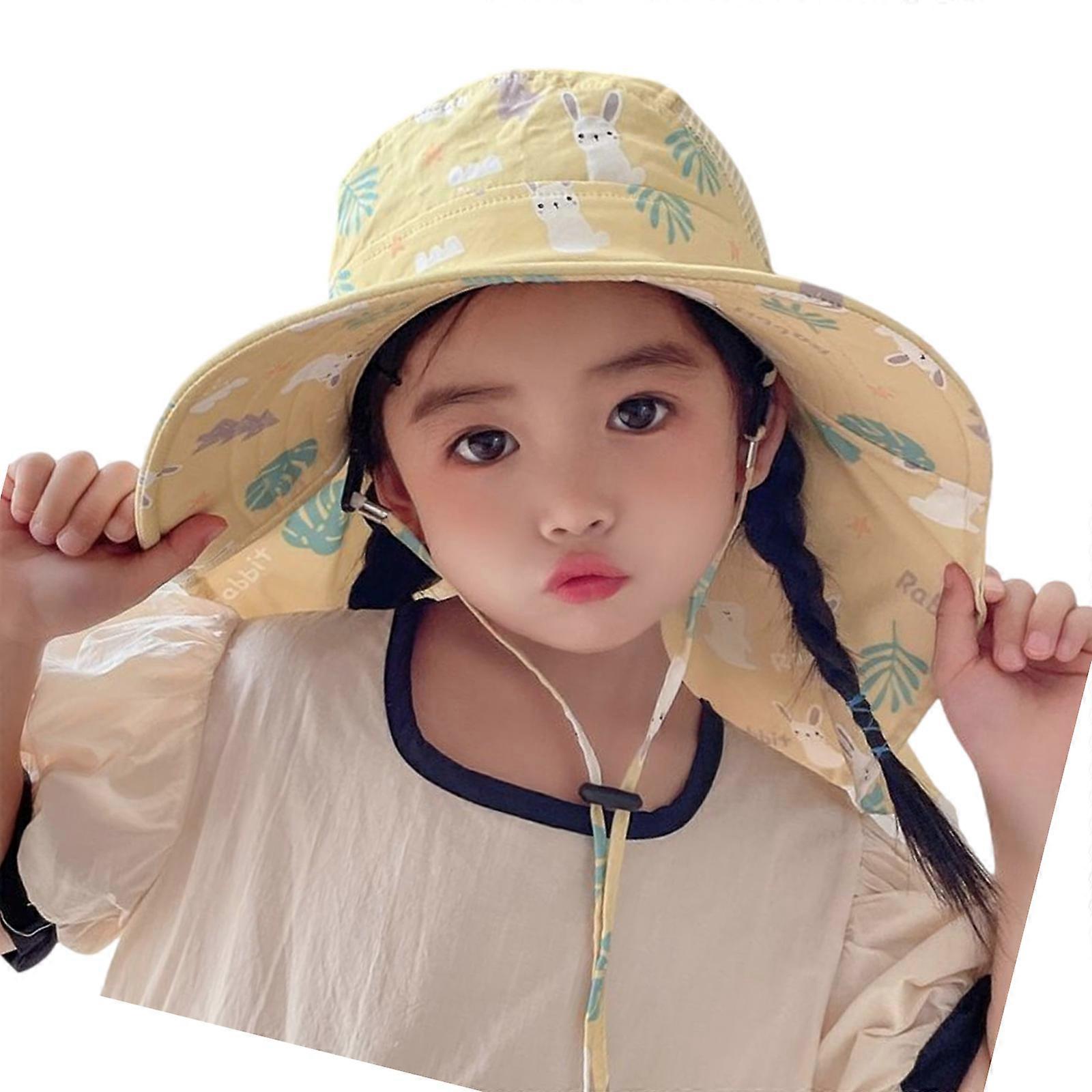 Childrens Foldable Bucket Hat Stylish Unisex Design Multiple Color Options Perfect For Beach Travel Daily Use  Yellow