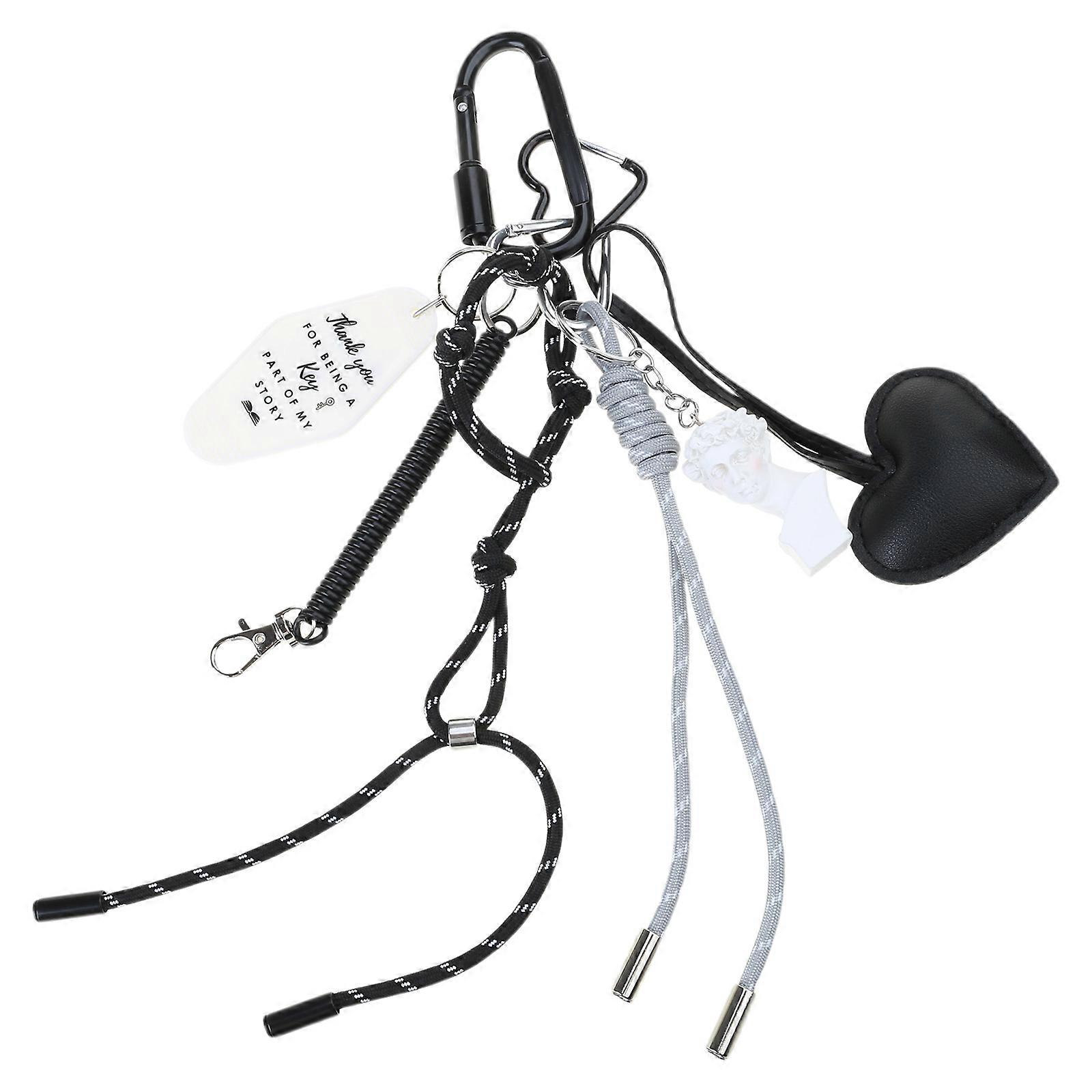 Art Bag Charm Rope Key Holder Art Key Pendant Fashionable Bag Charm Key Organizers Statue Keychain Unique Key Accessory Multicolor