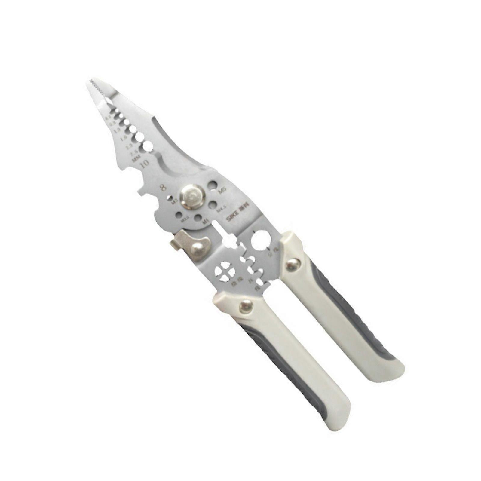 Crimper Cable Cutter Adjustable Automatic Wire Stripper Multifunctional Stripping Crimping Pliers Terminal Hand Tool  grey