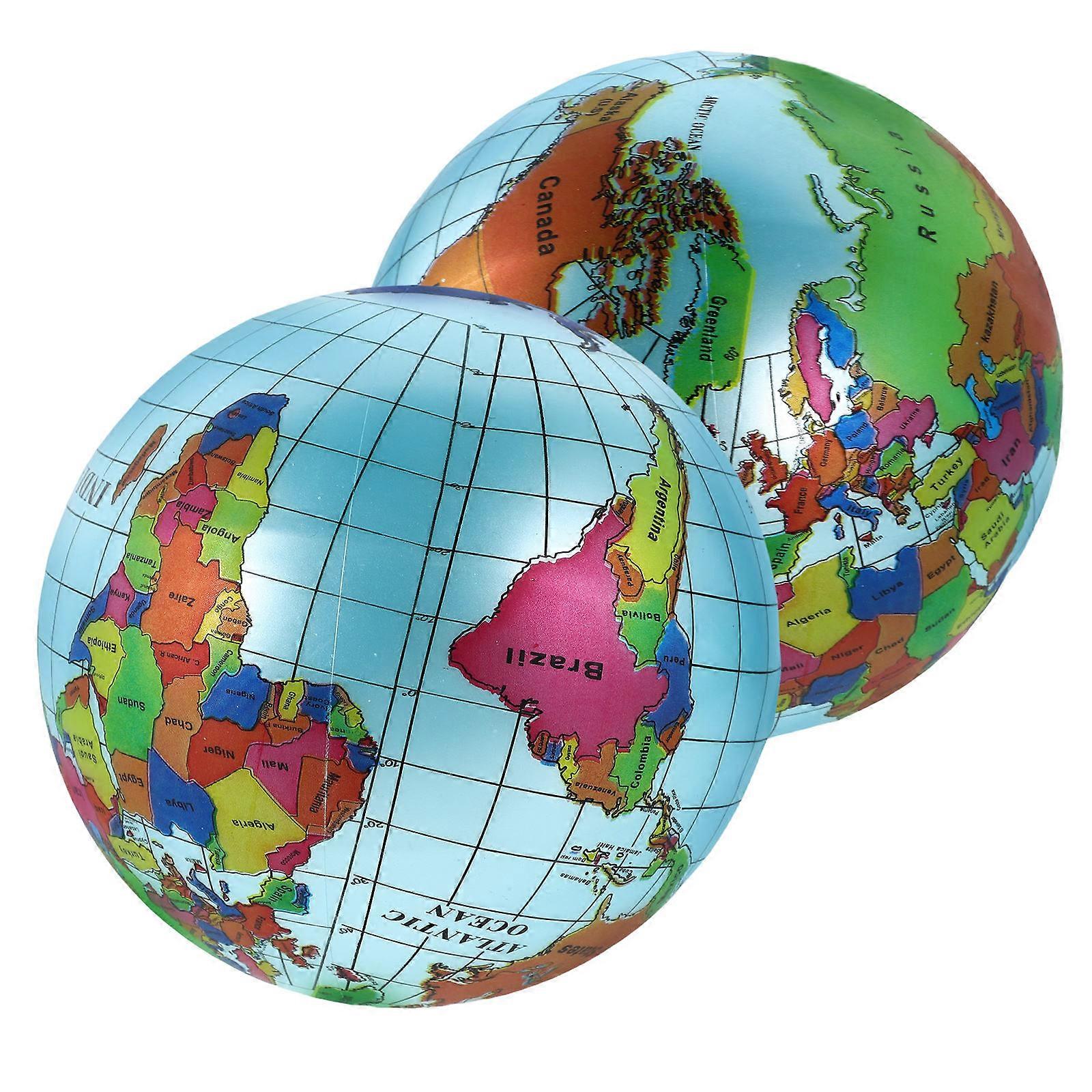 Multi Color Inflatable Globe World Ball for Kids Educational Use 2Pcs
