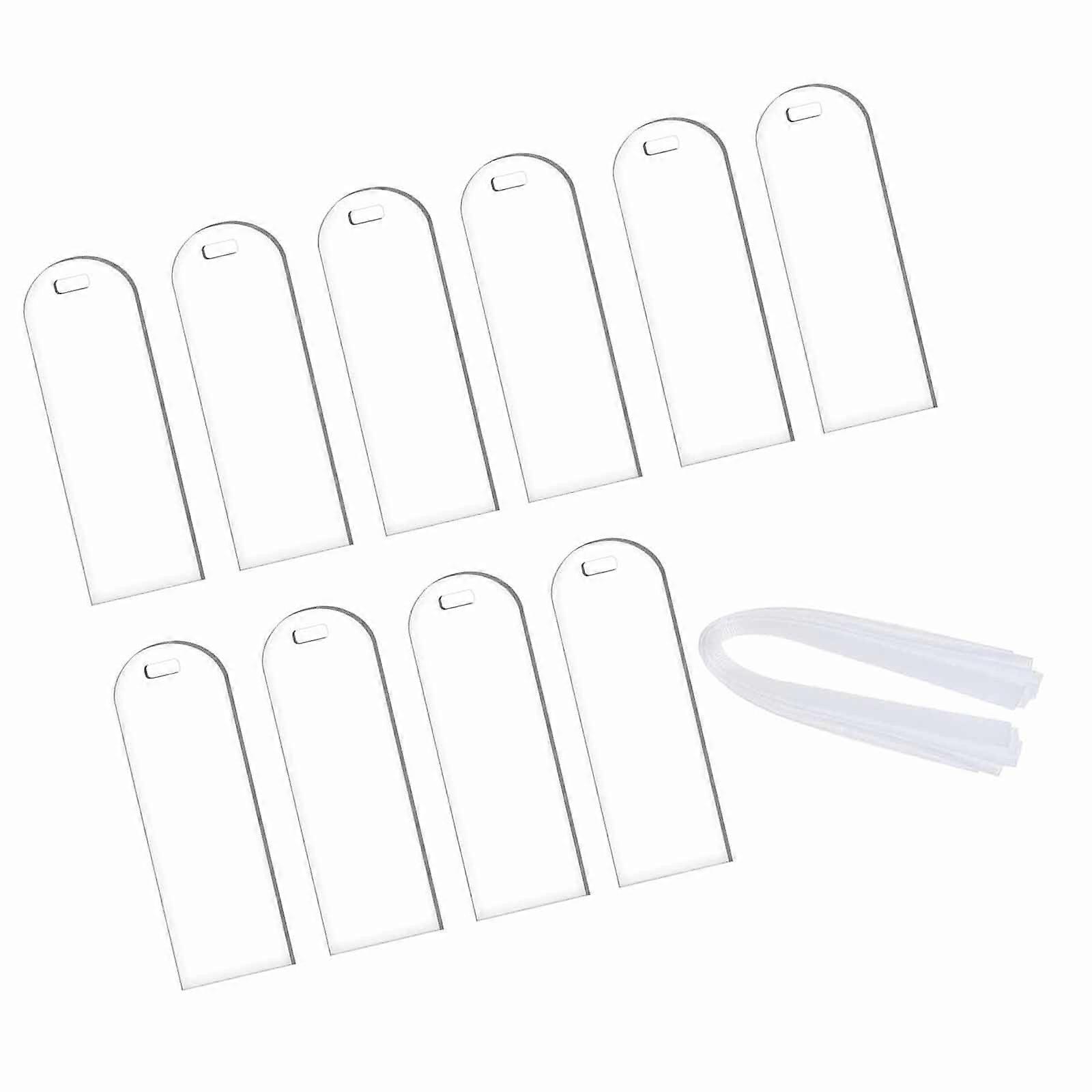 Transparent Acrylic Gift Labels for Event Planning Custom Table Signage Elegant White Ribbon Hanging Sign with Holes Multicolor