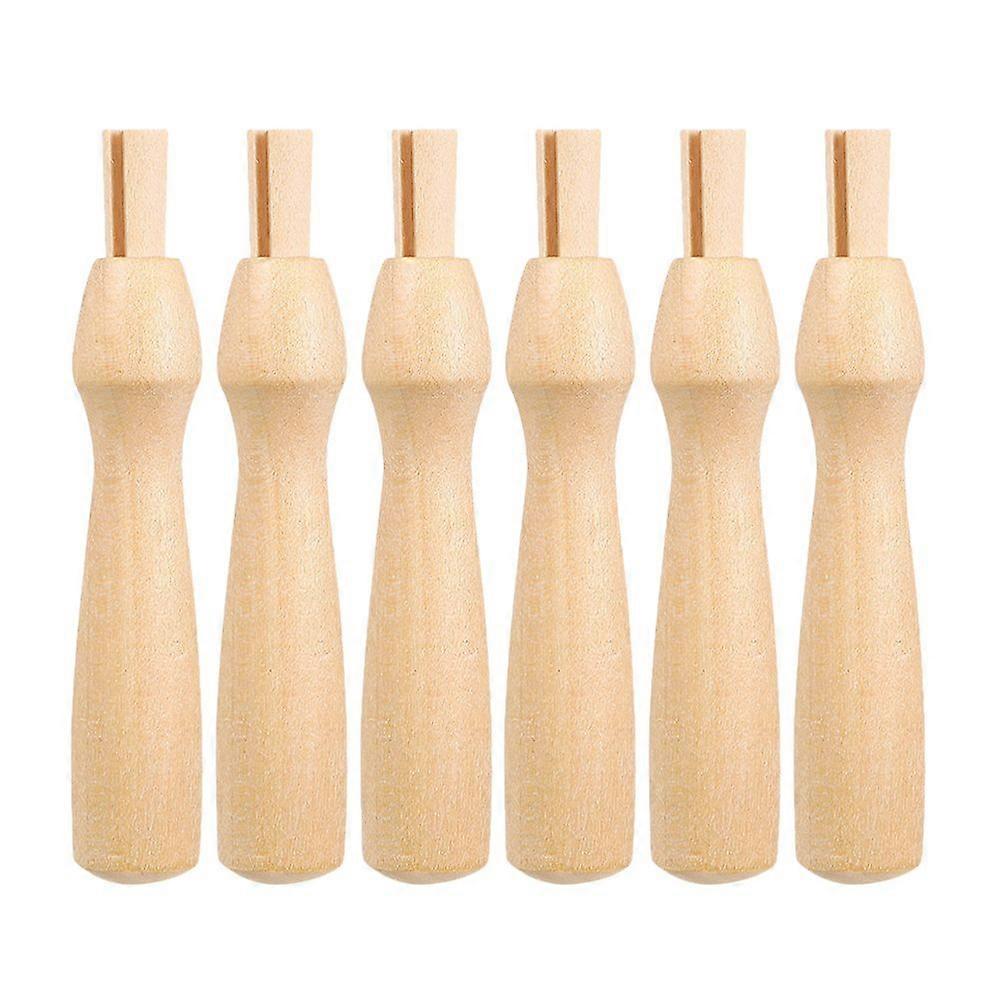 6pcs Needle Felting Handles Wooden Handle Tools Handheld Handles for Felting Needles Supplies
