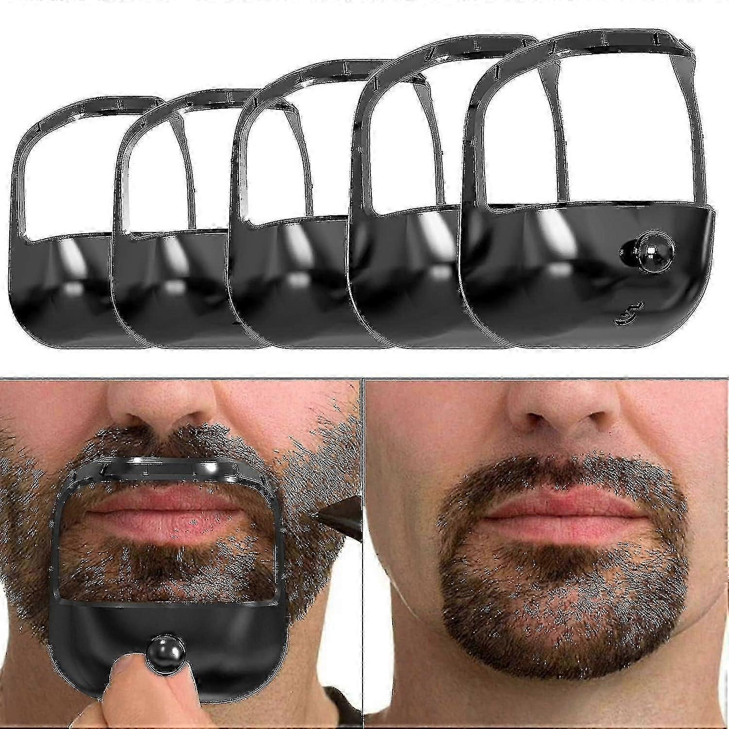Goatee Shaping Templates for Men - 5 Sizes Set: Beard Care & Styling