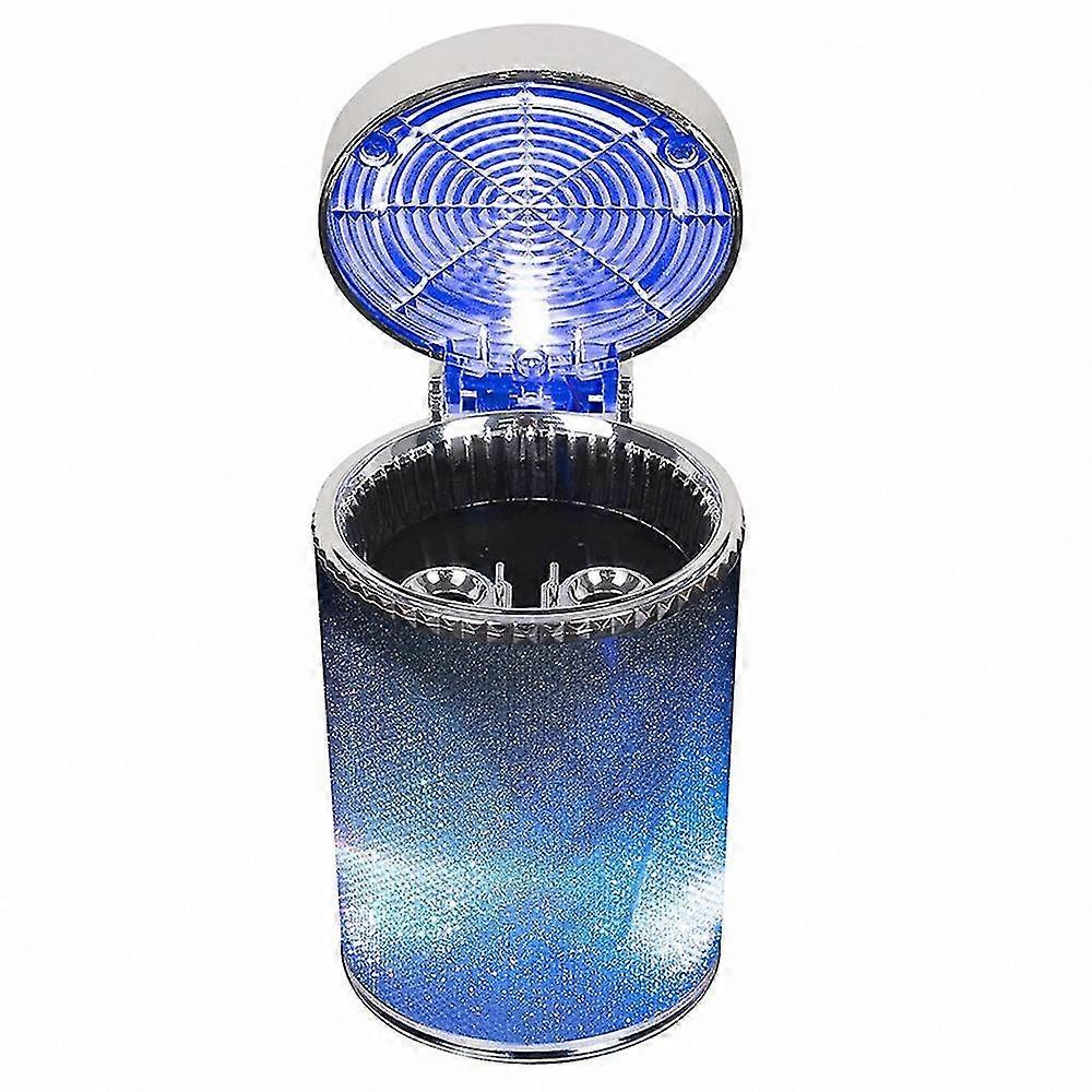 Portable Car Ashtray with LED Light and Cup Holder Functionality