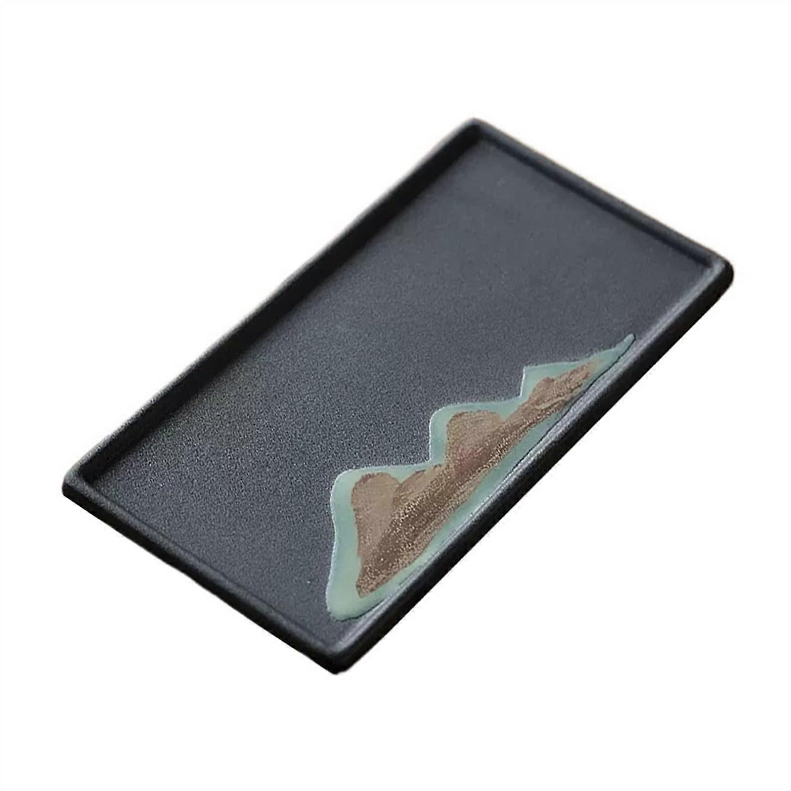 HandPainted Ceramic Serving Tray for Tea Coffee Desserts Breakfast Kitchen Storage (Color B)