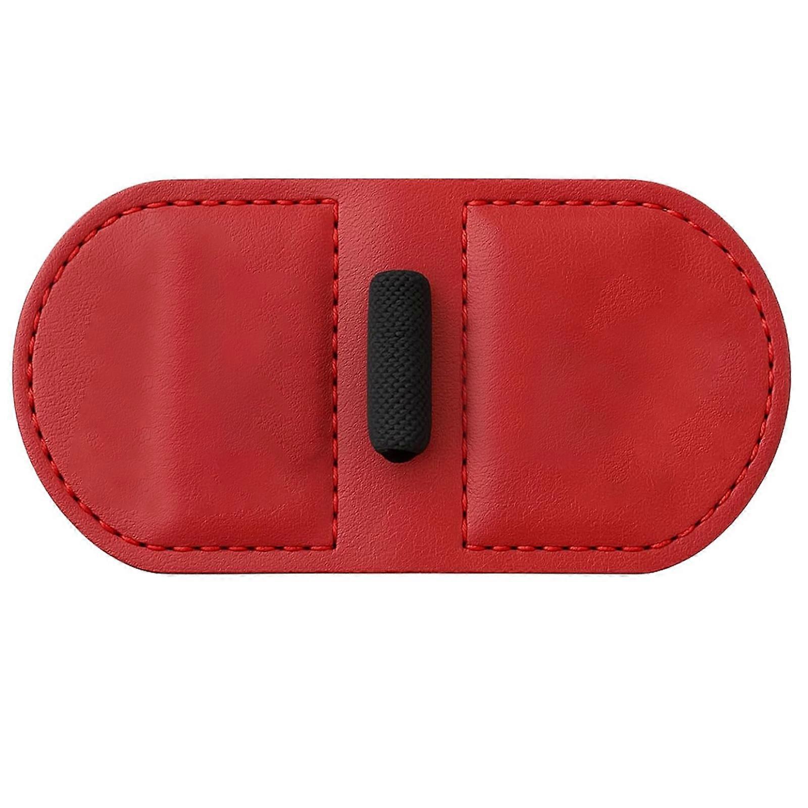 Multifunction Leather Magnetic Book Mark Clip Magnetic Bookmarks with Pen Holder Design for Reading Magnetic Bookmarks  Red