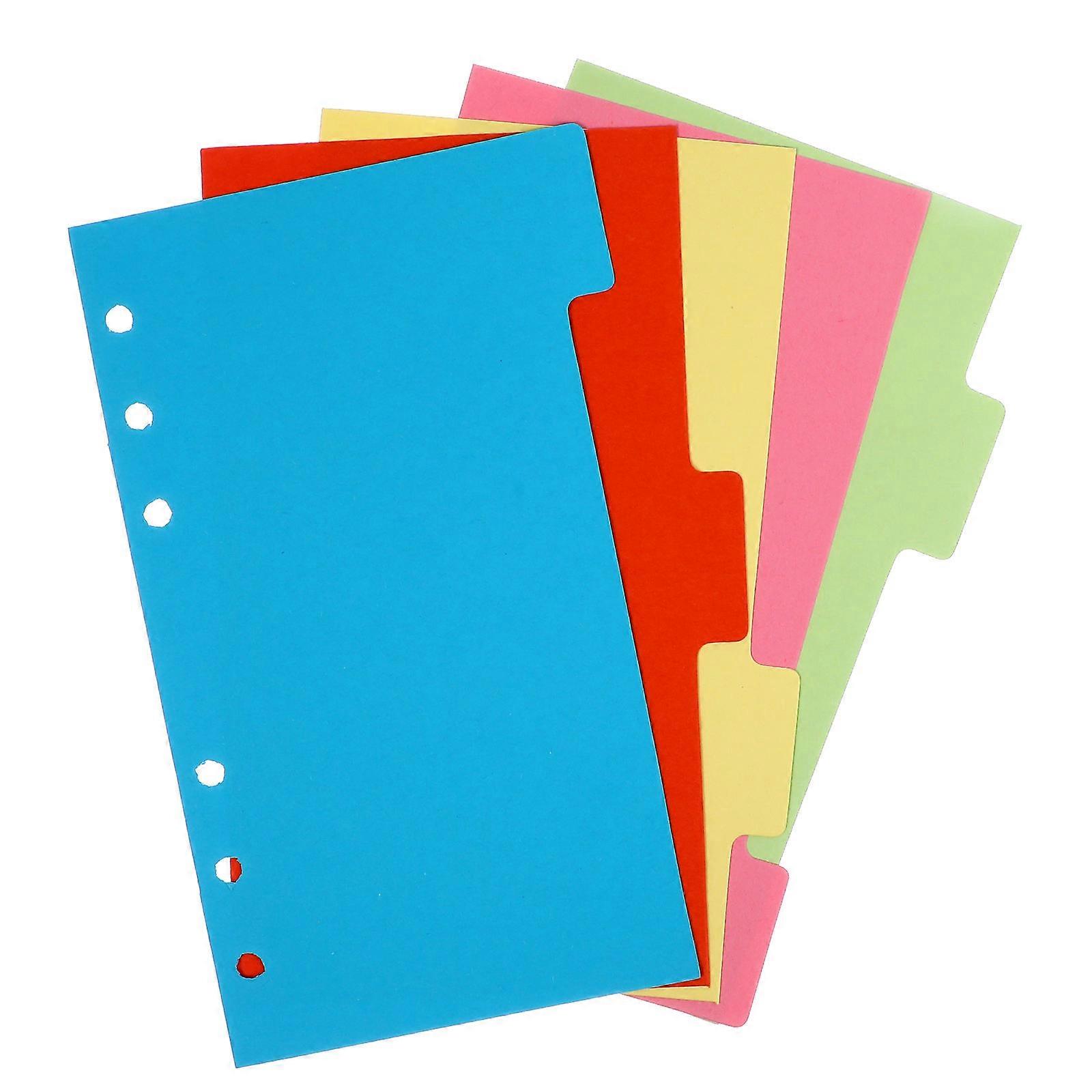 6pcs A6 Dividers Set 6 Holes Ring Colored Notebook Binders Divider Index Page Tab Cards Set Notebook Accessories School Stationery