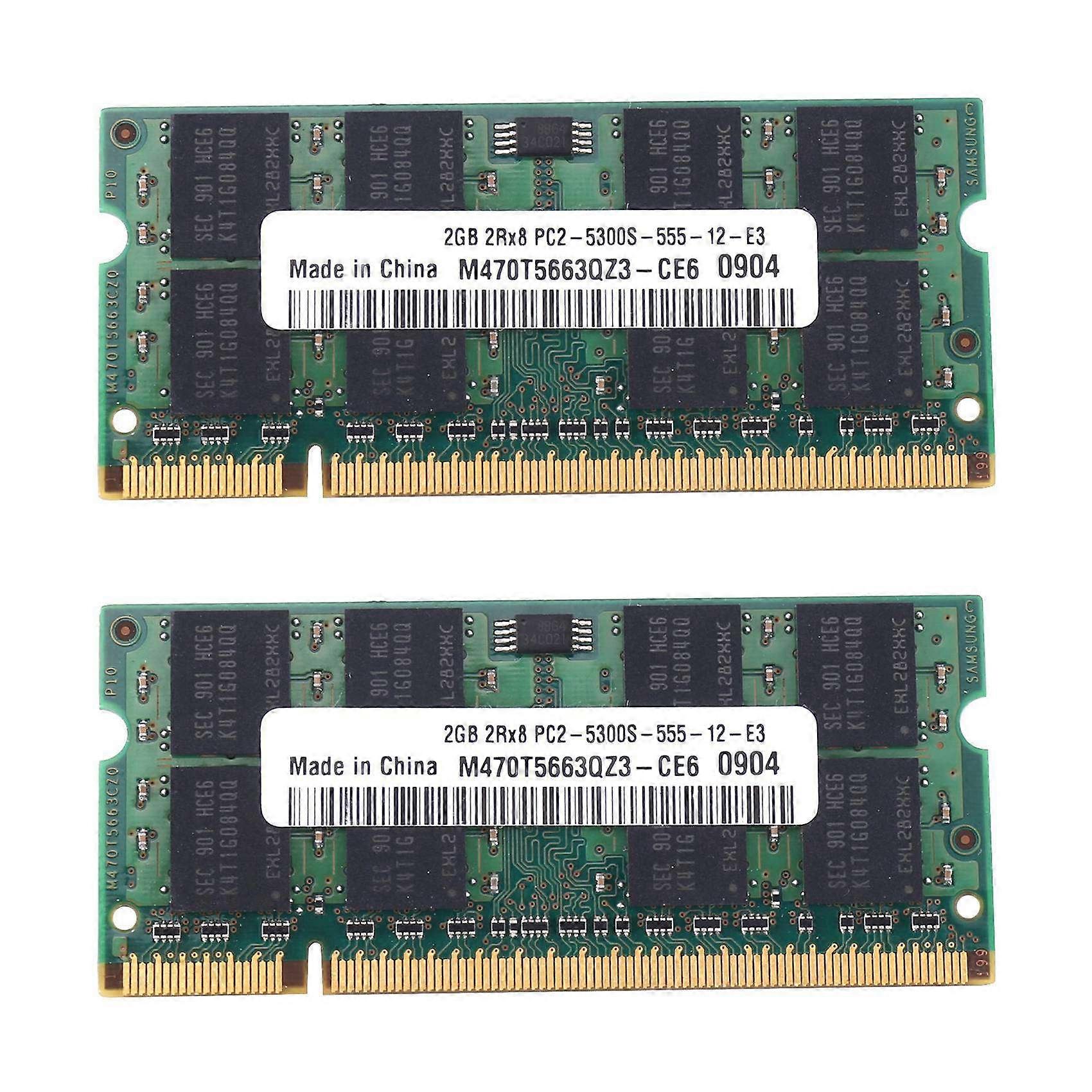 2X DDR2 2GB RAM Memory PC2 5300 Laptop RAM Memoria SODIMM RAM 667MHz Memory 200Pin RAM Memory