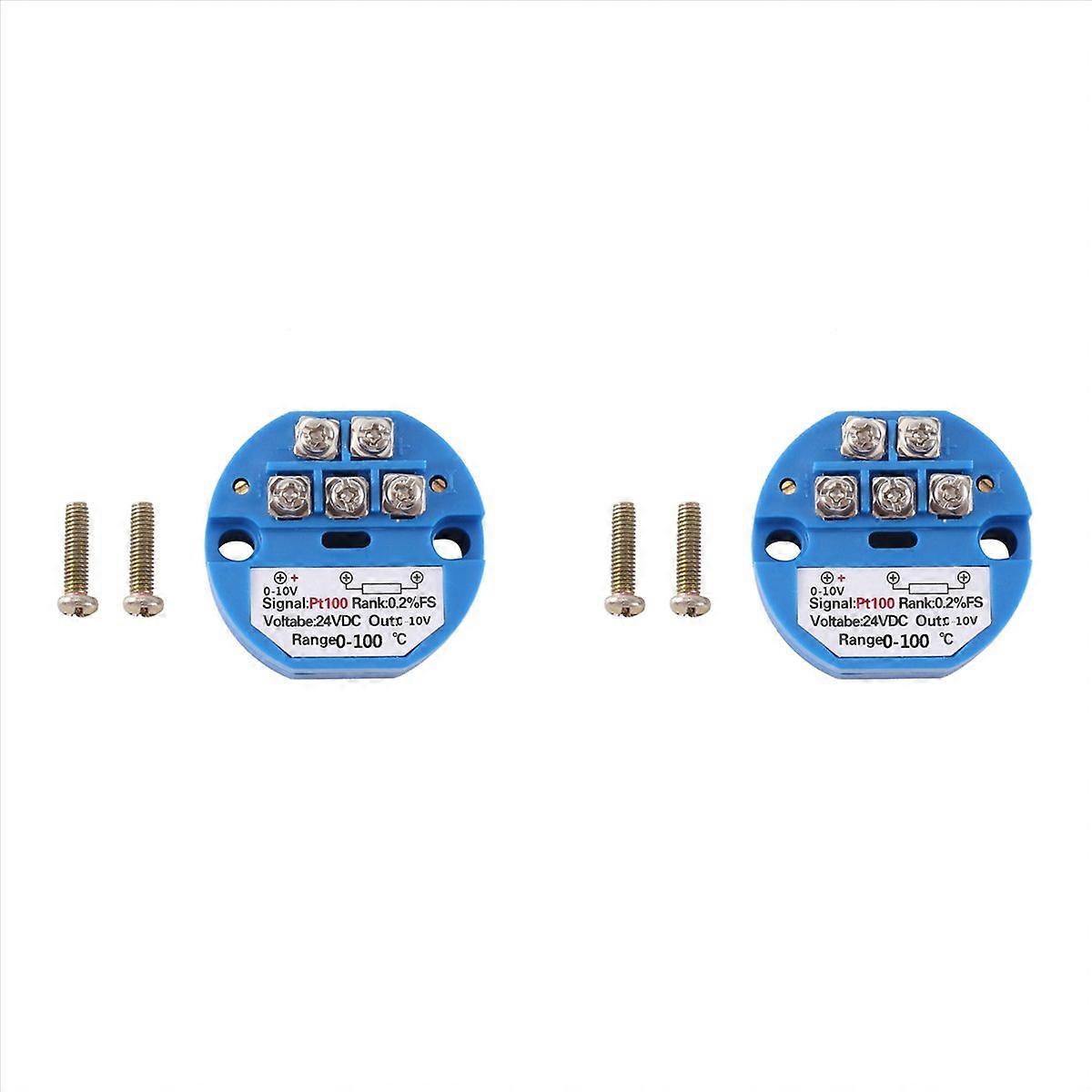 2X PT100 Type to 0-10V 0-100 Degree RTD Input 0-10 A Output DC24V Thermal Resistance Temperature Tra