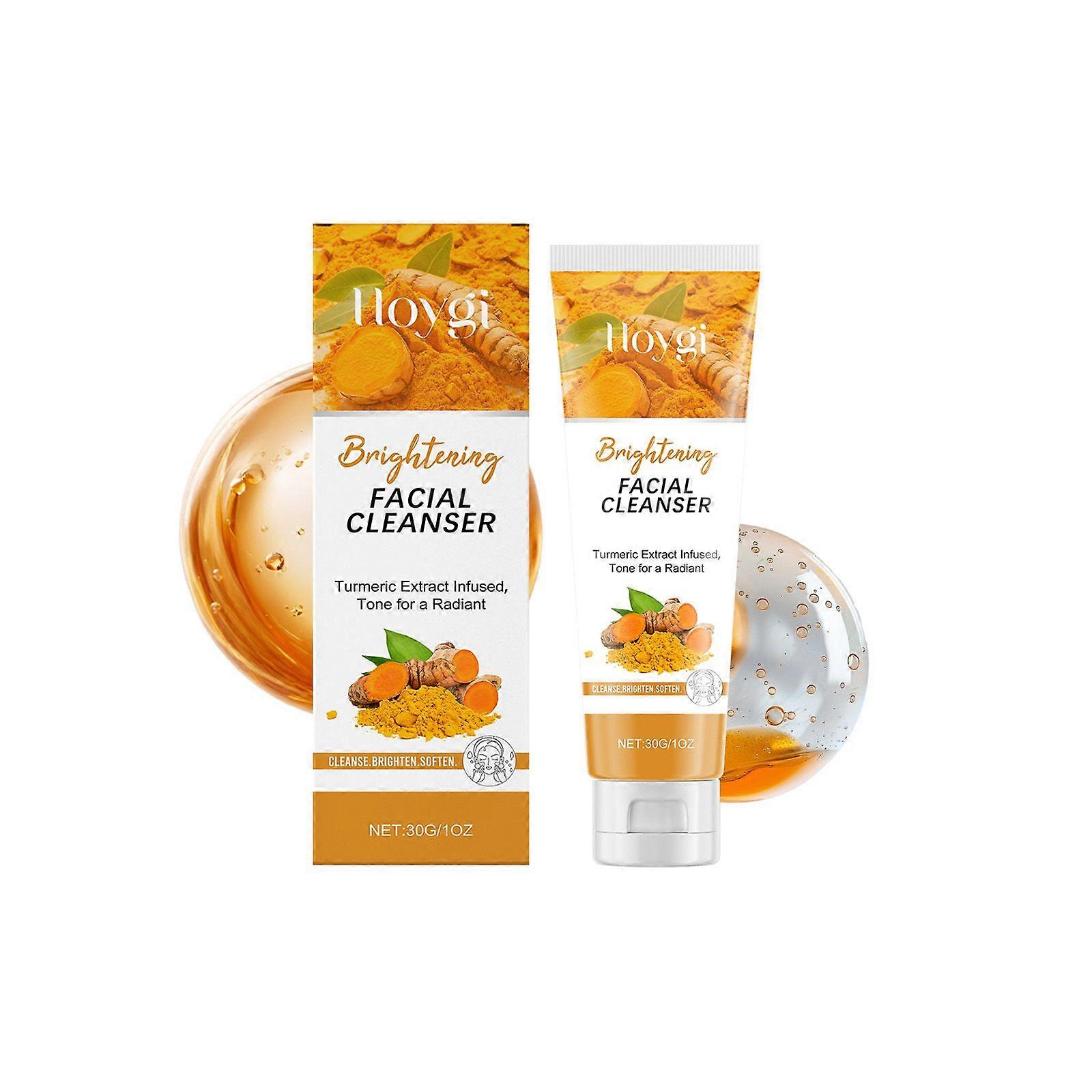 Turmeric Facial Cleanser with Vitamin C, Gentle Exfoliating Face Wash for Sensitive Skin, Cleanses without Clogging Pores, Residue-Free, Suitable For 