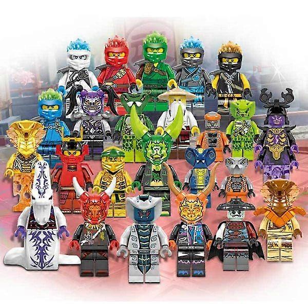 Set of 24 Ninja Minifigures Kai Jay Sensei Wu Master Building Blocks Toys-Xin