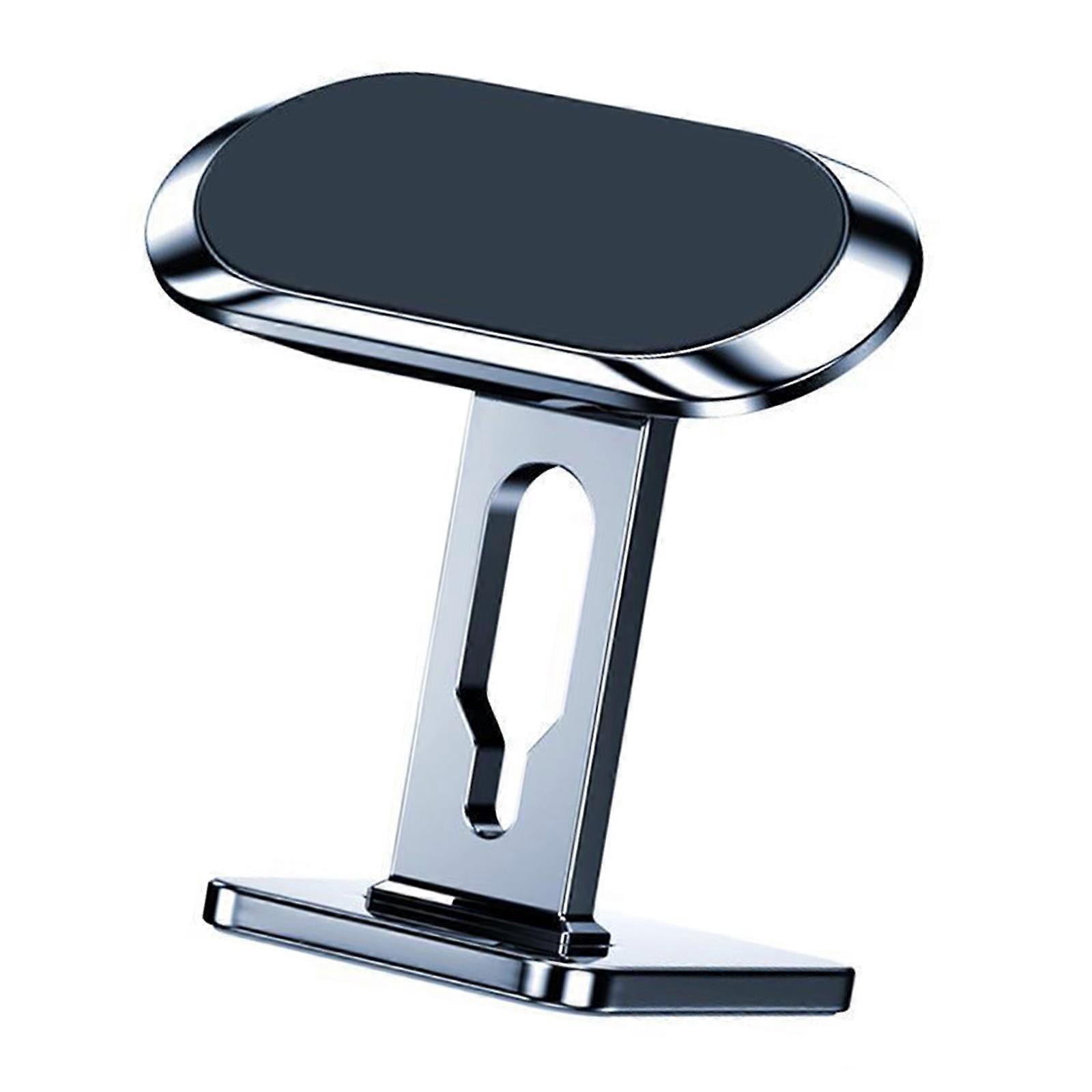 Multifunction Small Car Phone Stand with Strong Magnetic Hold & One Hand Operate Small Magnetic Car Brackets Space Saving Rack  Bright silver