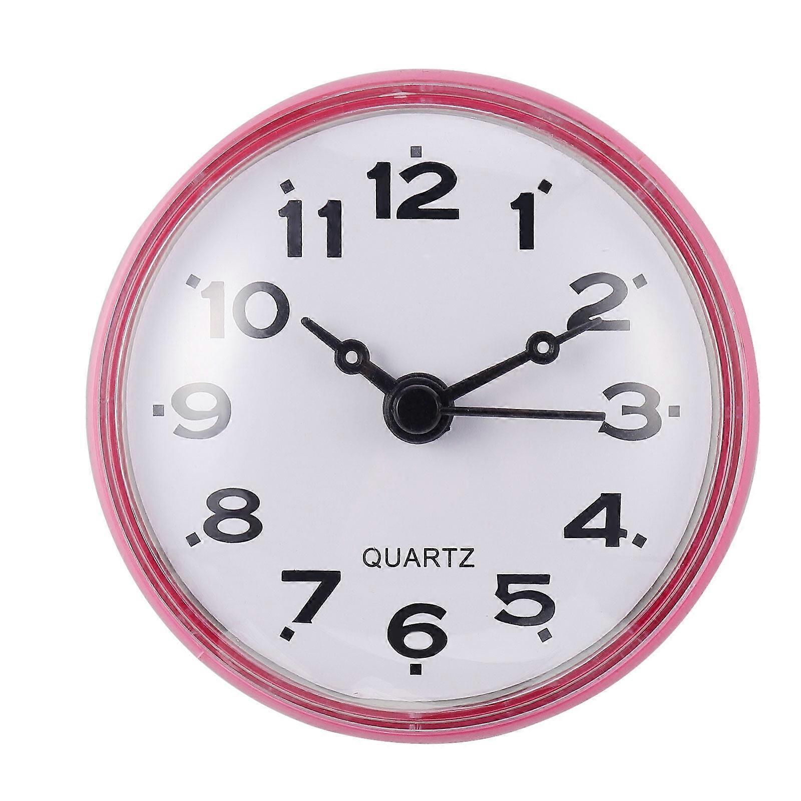 1Pc Waterproof Wall Clock Bathroom Mute Wall Clock Suction Cup Hanging Clock