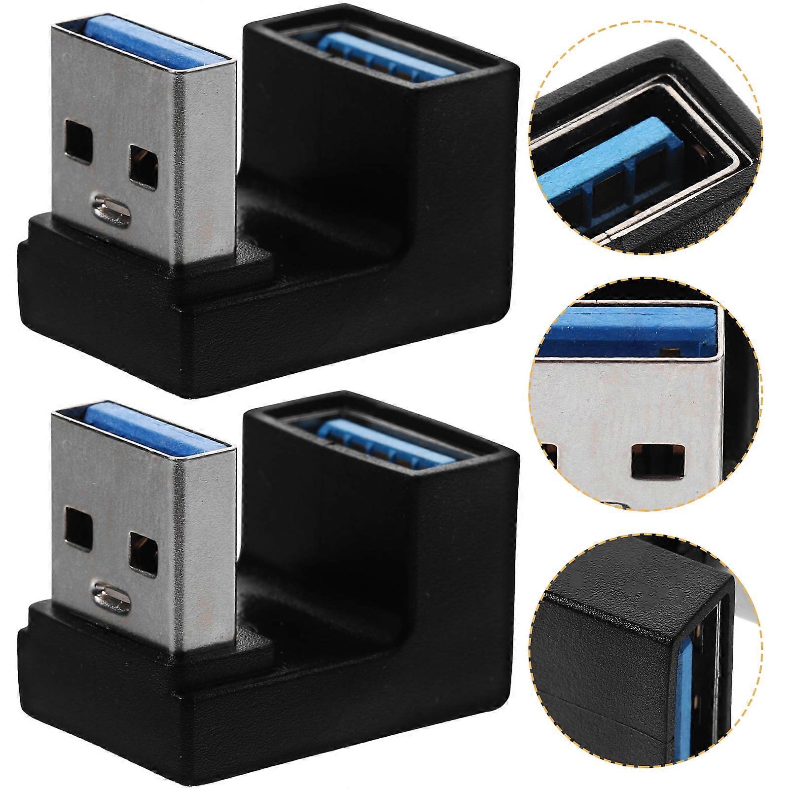 2pcs Usb Extender Usb 90 Degree Adapter Angled Plug Adapter Right Angle Usb Adapter Accessory