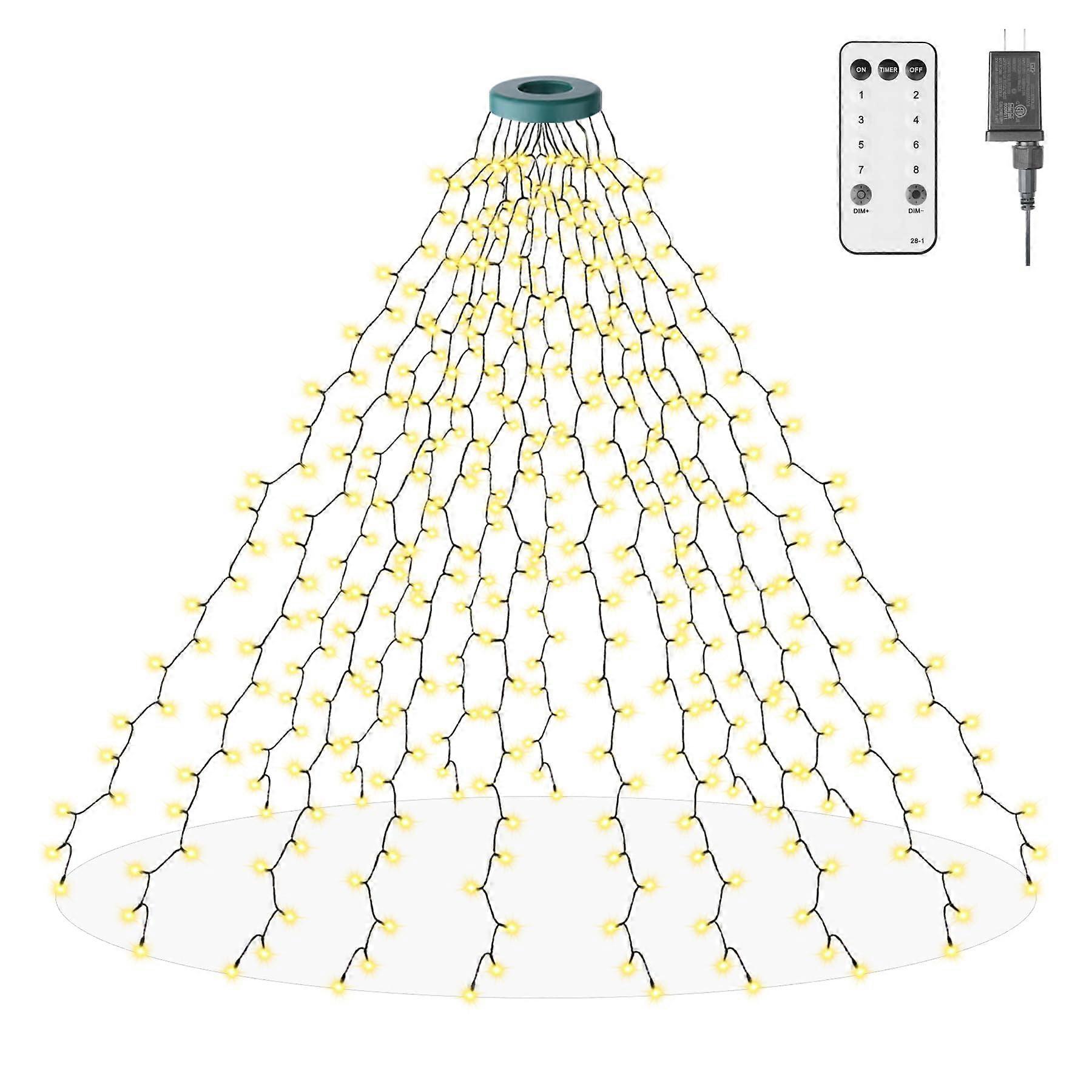Christmas Tree Lights 400 LED Warm White with Remote Timer 8 Modes 16 Strands for Xmas Decor