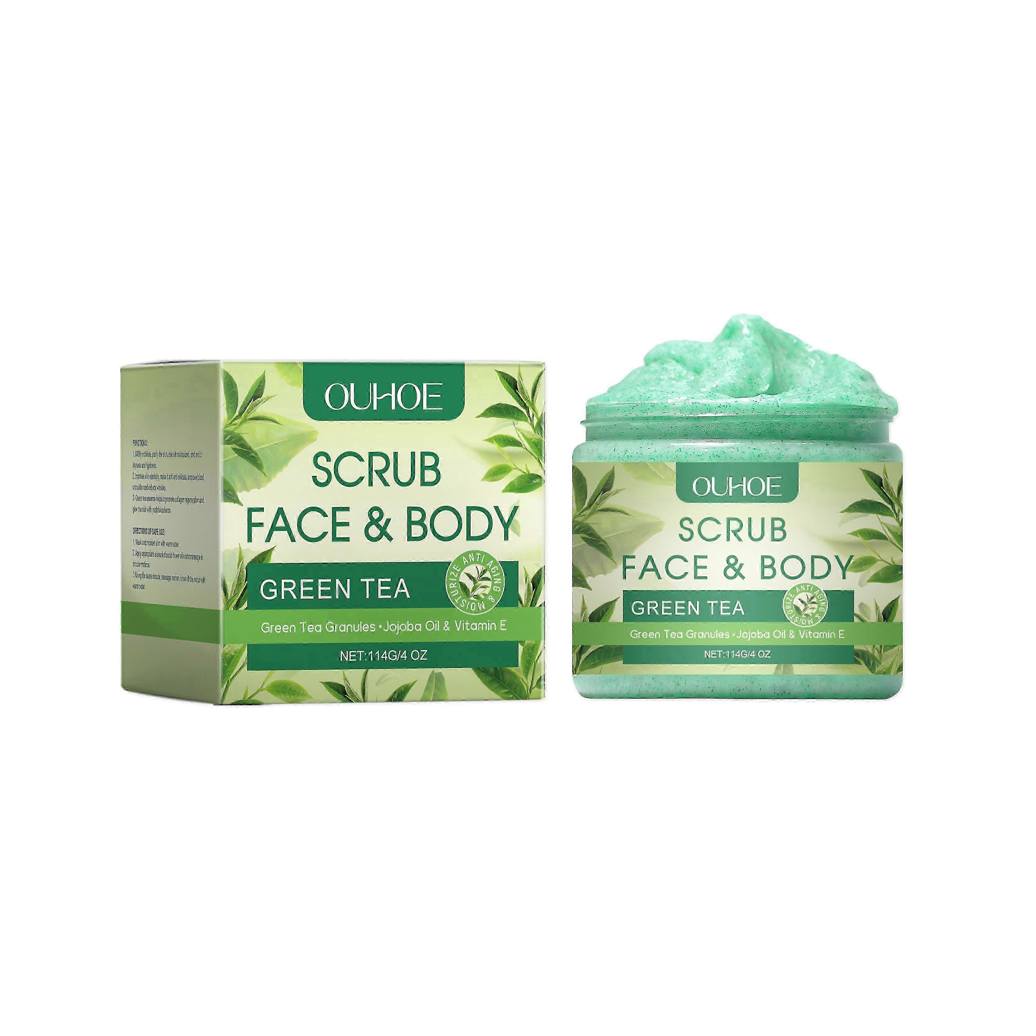 green tea exfoliating scrub contains cetyl stearol, silica