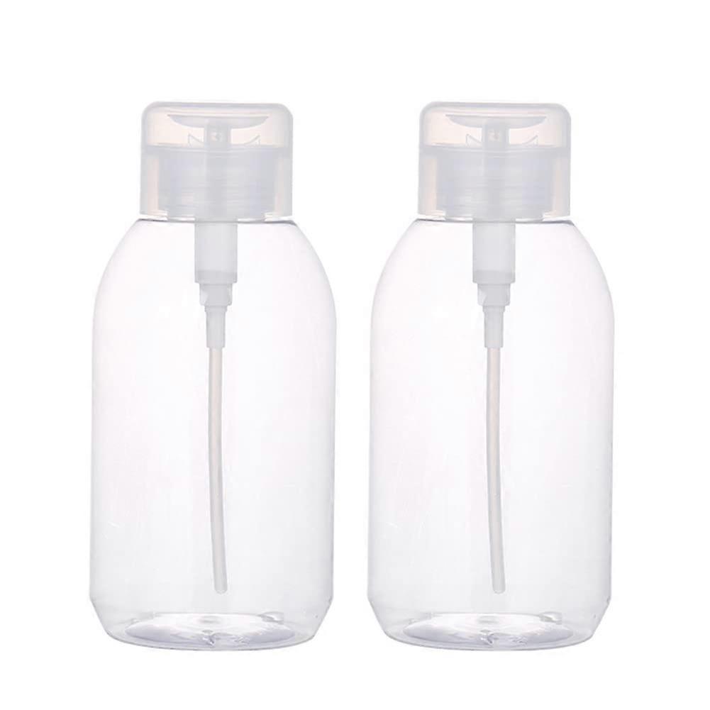2Pcs 500ml Clear Nail Polish Remover Pump Bottle with Flip  Cap, Empty PET Dispenser for Makeup