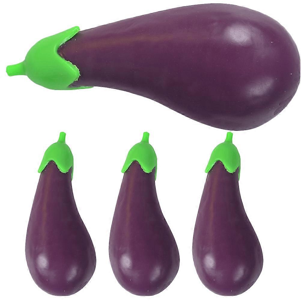 Tpr Material Eggplant Pretend Kitchen Toy for Kids 4Pcs Pack