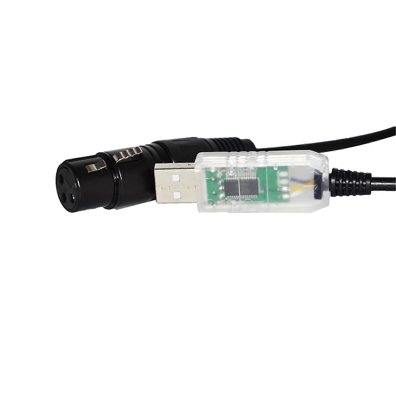 DMX512 USB Interface 1m USB RS485 to XLR 3Pin Cable for Lighting Controller Direct Control