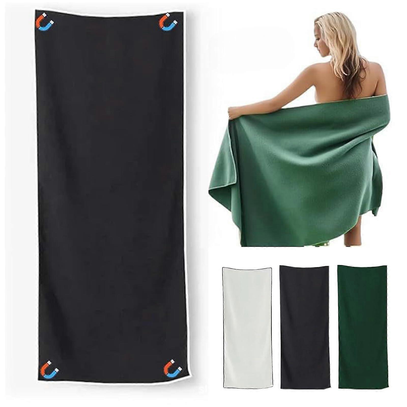 Oversized 30'x75' Microfiber Beach Towel Quick Dry Sand Resistant with Magnetic Closure Black