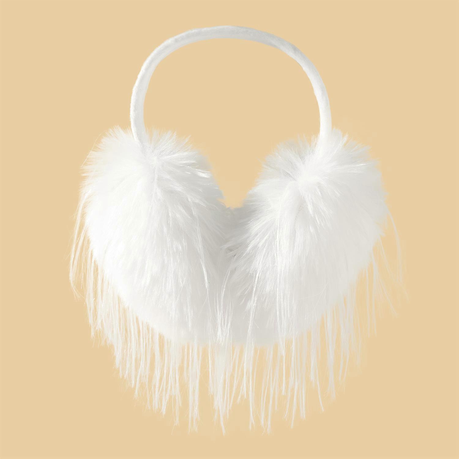 Anjj �C cache-oreilles en peluche �� cheveux longs, blanc, populaire, tendance, pour femme, accessoires chauds d'ext��rieur et d'hiver, nouvell