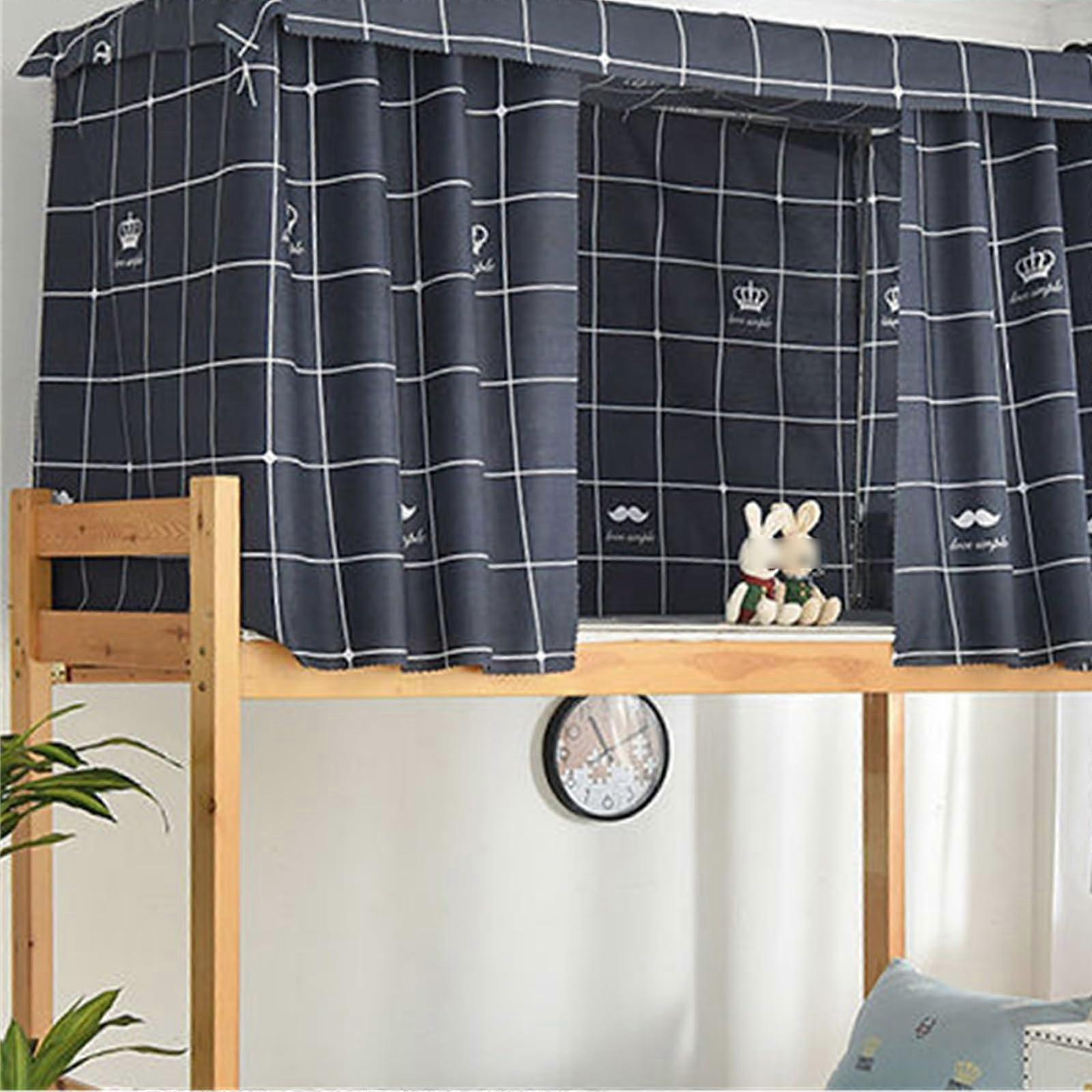 Bunk Bed Curtains Blackout Privacy Set with  Cover, Breathable Light Blocking for Dorm Loft