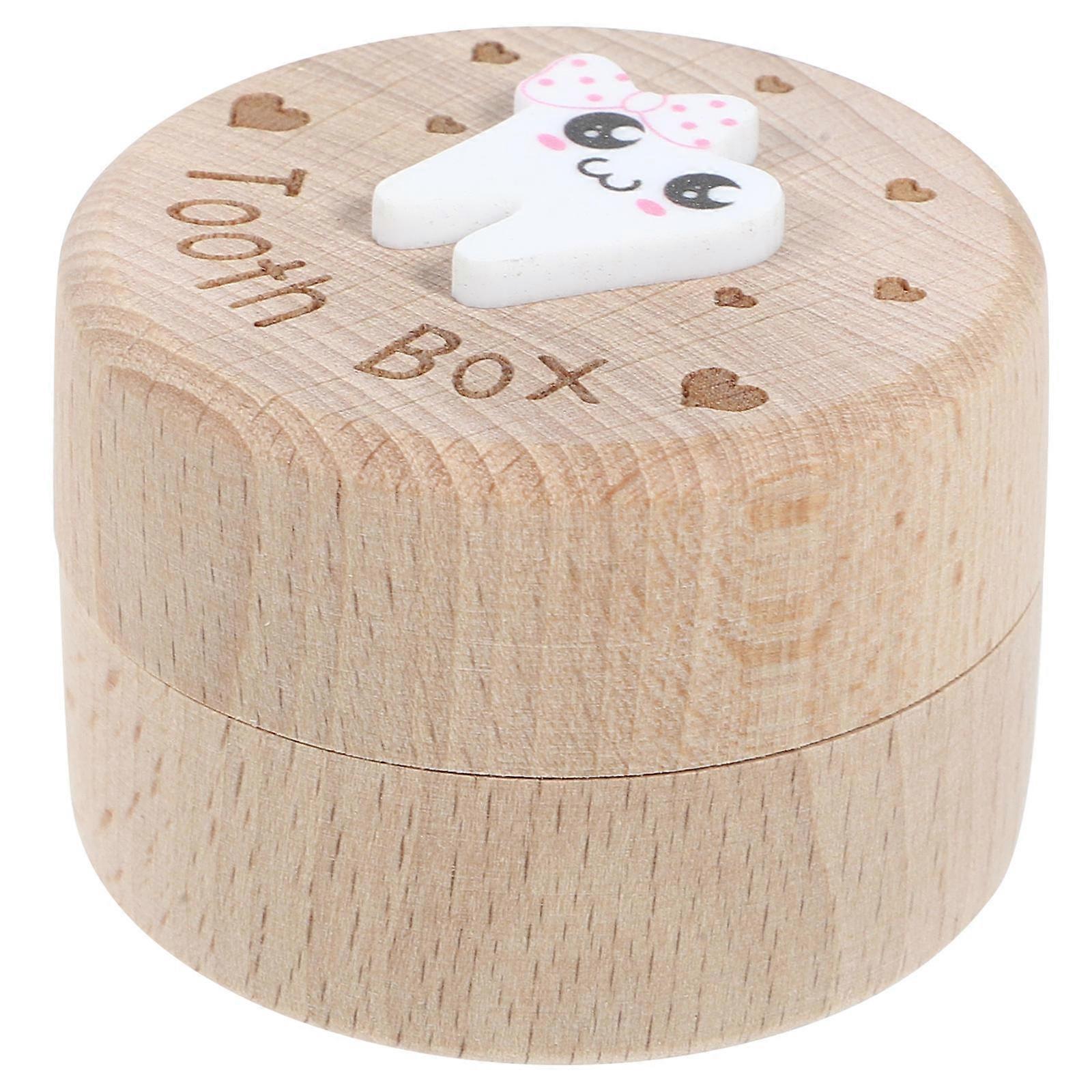 Wood Keepsake Tooth Box for Kids Oral Storage Function