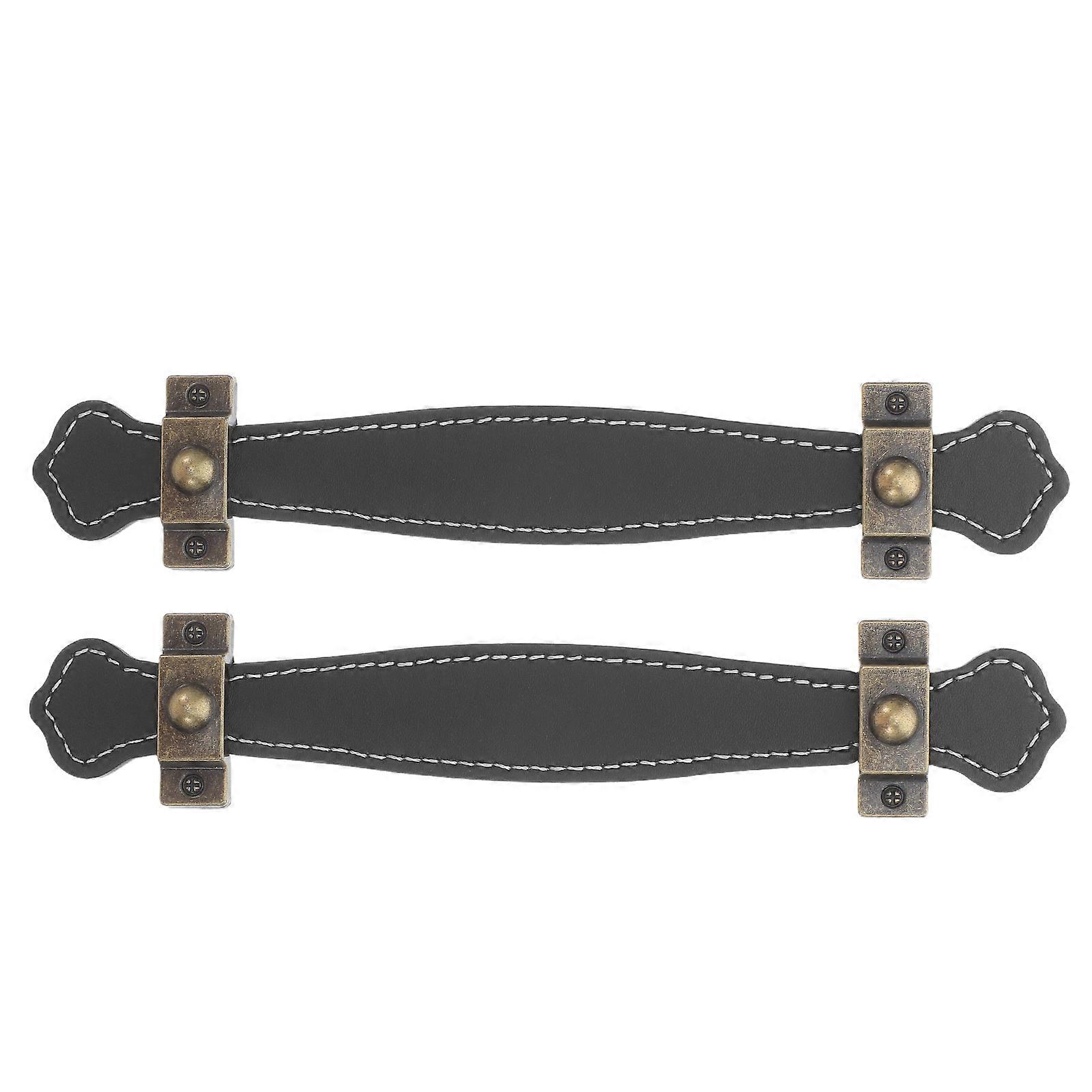 Large Black Trunk Handle Furniture Handles Bathrooms Rectangular Shape 2Pcs