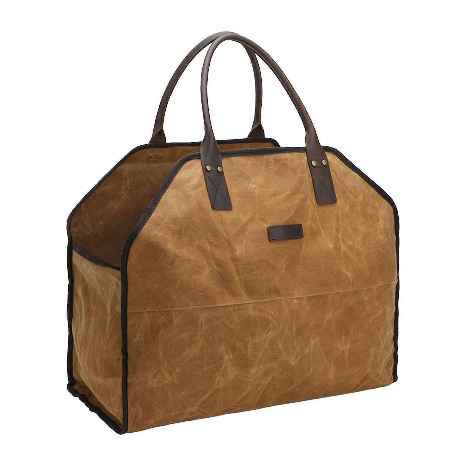 Extra Thick Canvas Firewood Carrier Tote with FlameRetardant Protection for Camping