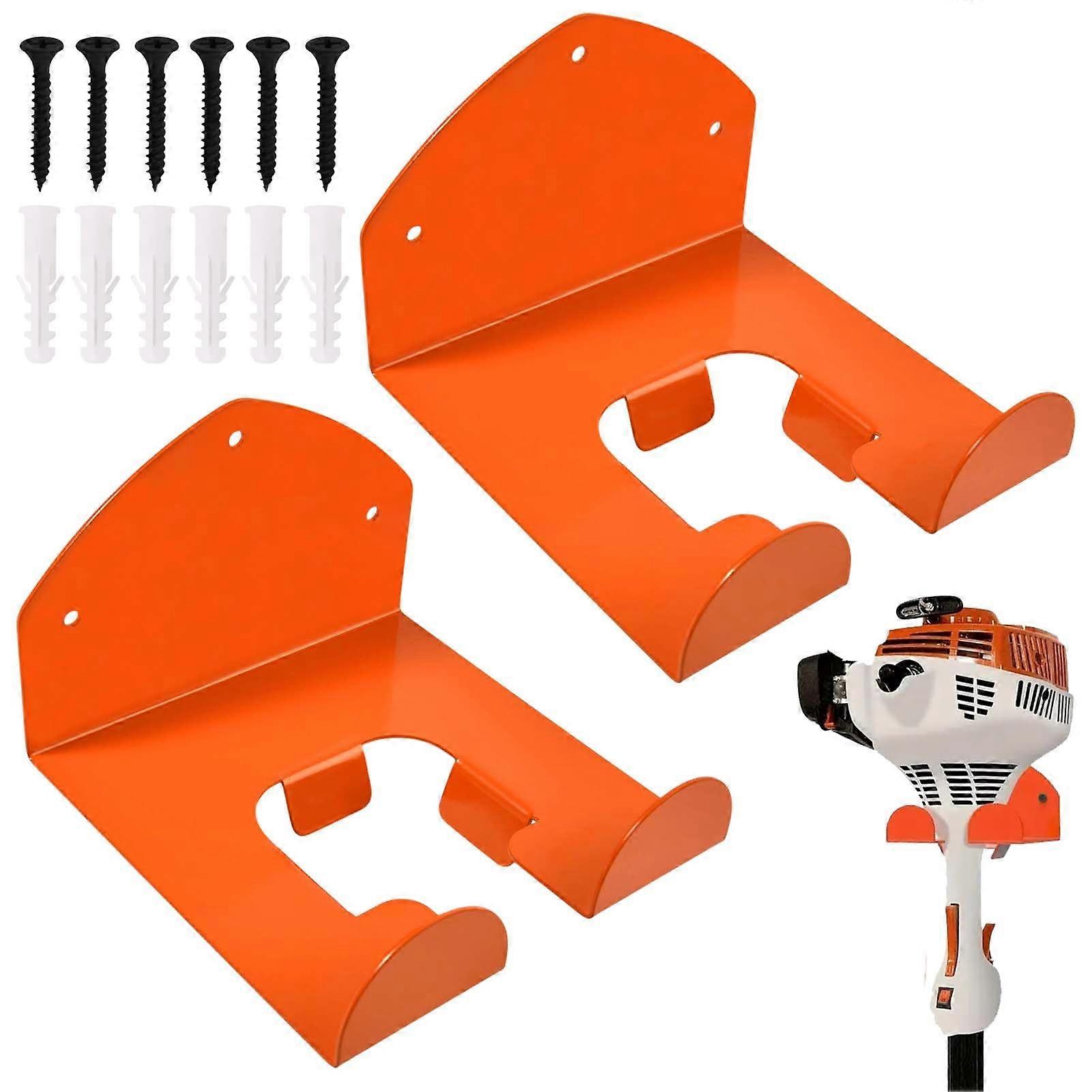 Garage Tool Organizer 2 Pack, Heavy Duty Weed Eater Hanger with Rustproof Wall Mount Hooks for Garden Tools Ref:3387