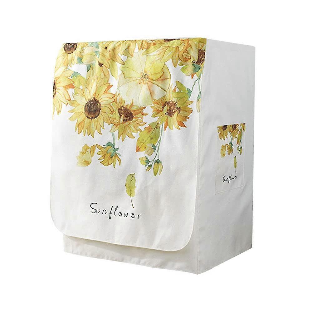 Waterproof Front Load Washing Machine Cover Dustproof UV Protector for 89kg Sunflower Design