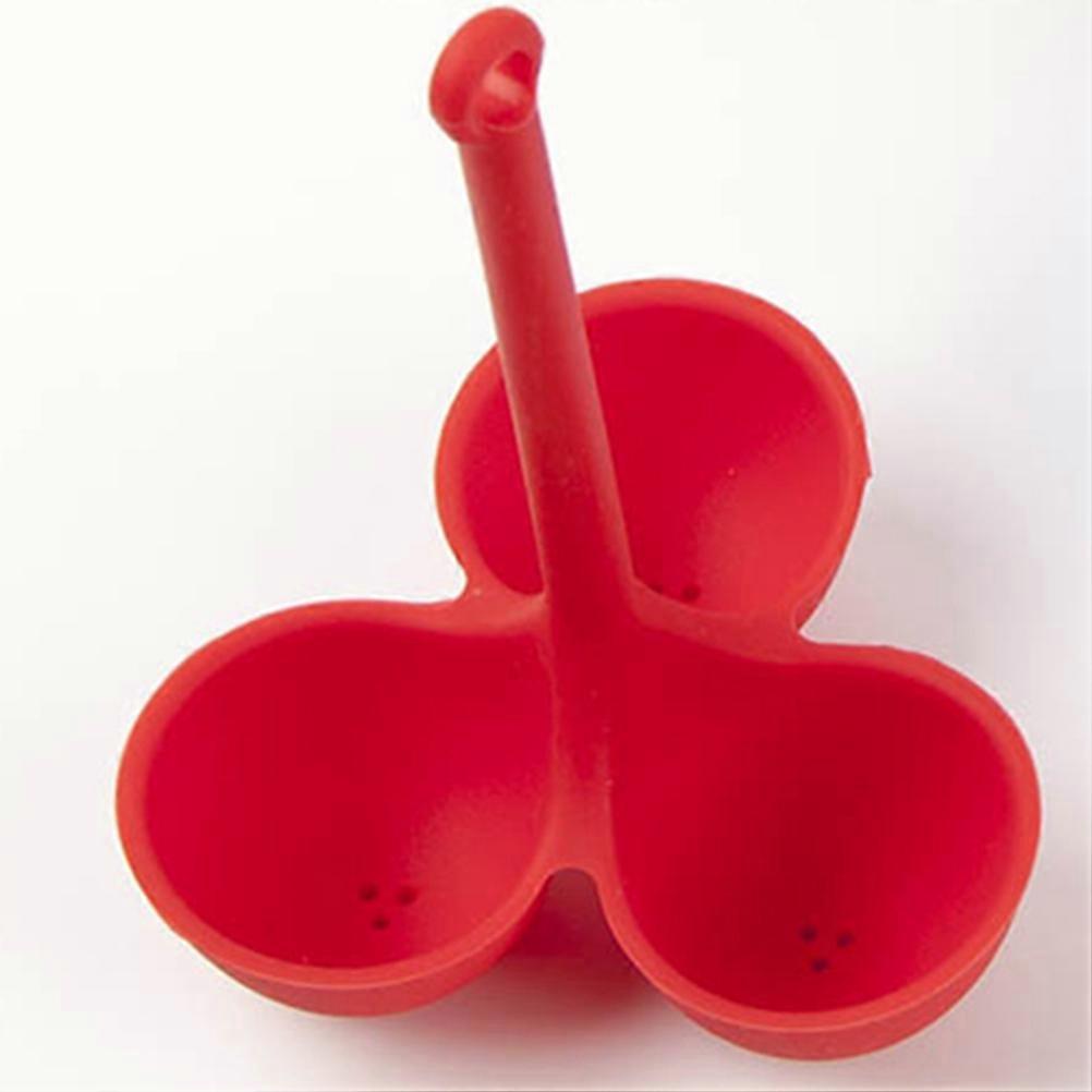 Egg Steamer Poacher Silicone Egg Boiling Rack for Steaming 3Pcs Red