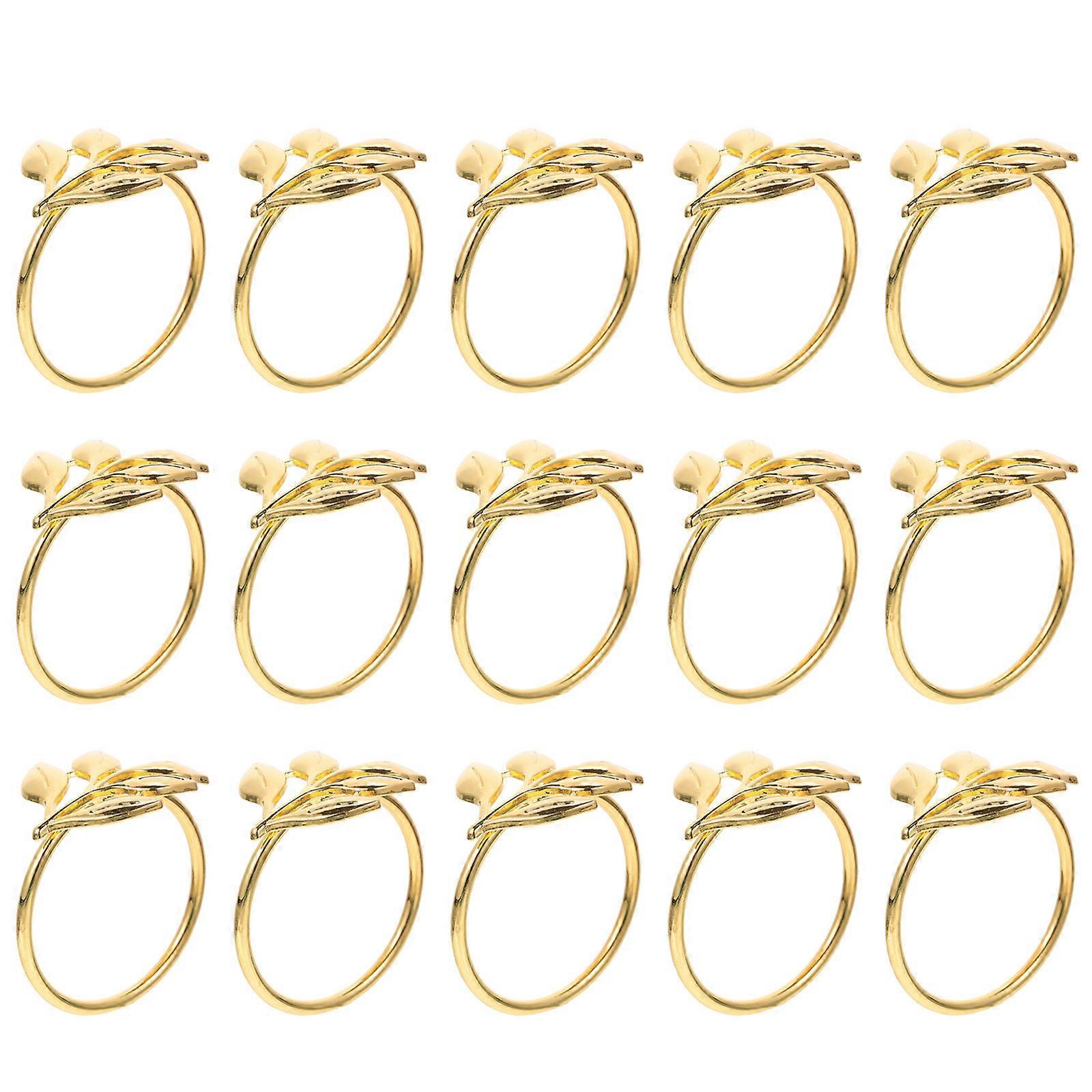 Decorative Leaf Napkin Rings Eco Friendly Hotel Use 15Pcs