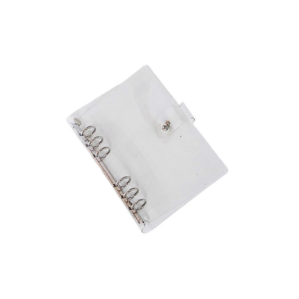 White PVC Notebook Shell Six Holes Case Protector for Agenda 1Pcs