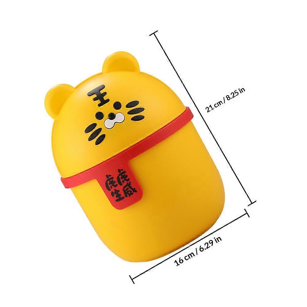 Cartoon Mini Trash Can Plastic Garbage Bin for Home Use Desktop Storage