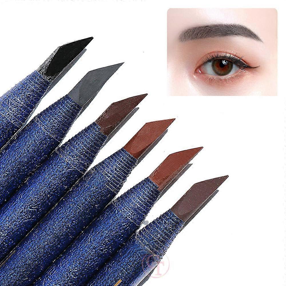 Waterproof Microblading Eyebrow Pencil Set, Pull Cord PeelOff, LongLasting Brow Makeup, 6pcs