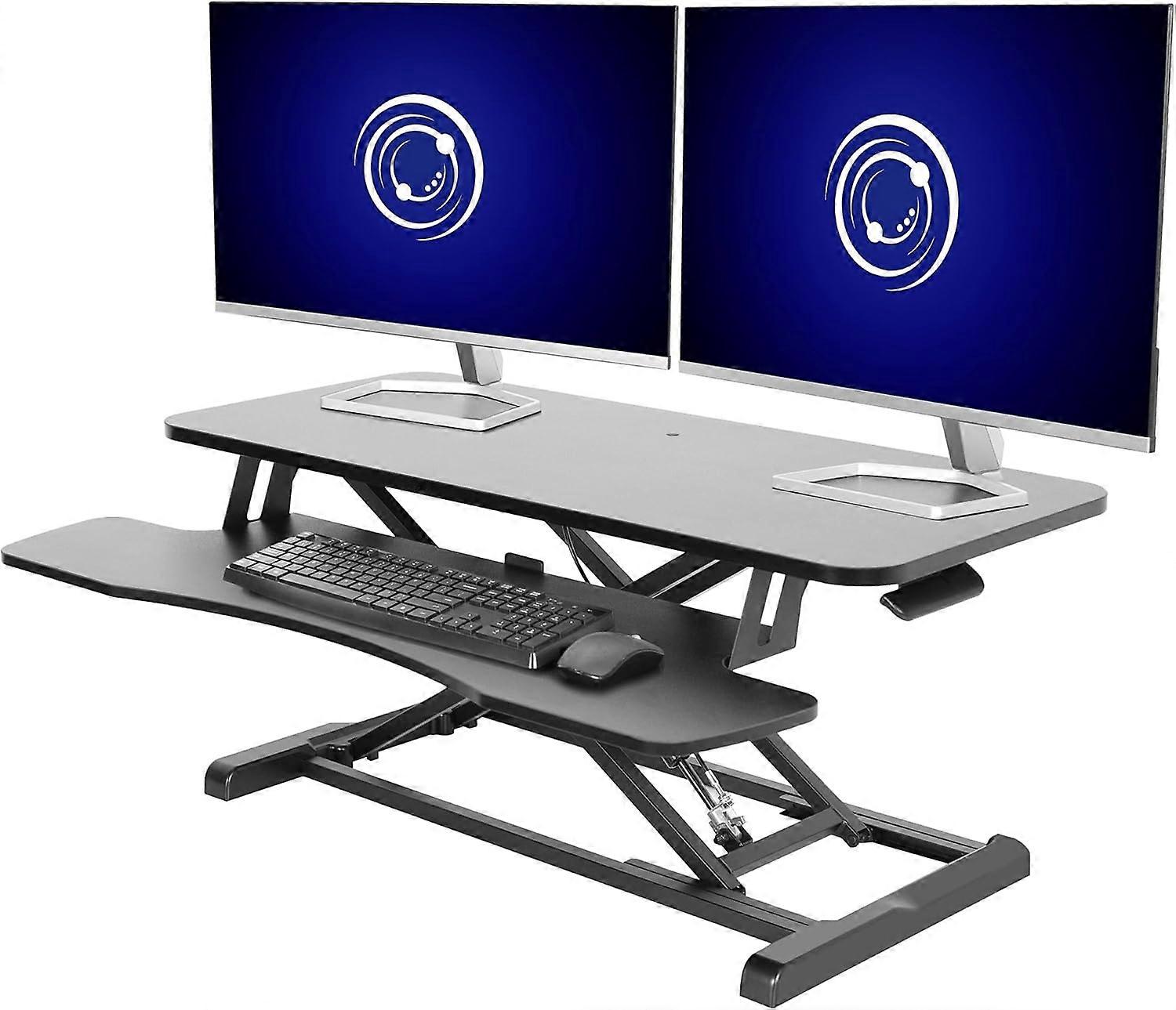37" Wide Height Adjustable Standing Desk Converter, Quick Release, 1 Pack