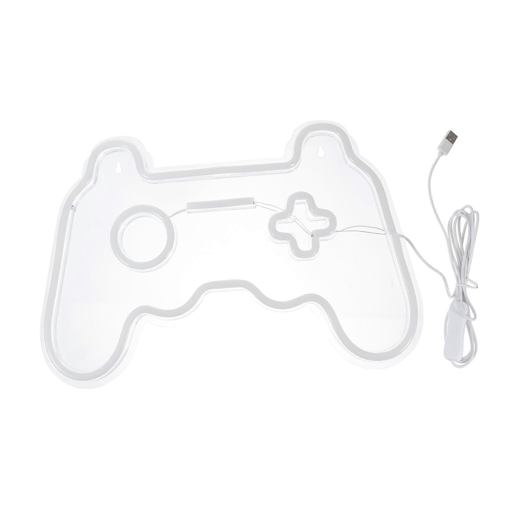 Gaming Neon Light LED Game Controller Shape USB Powered Blue Wall Lamp for Game Room Decor