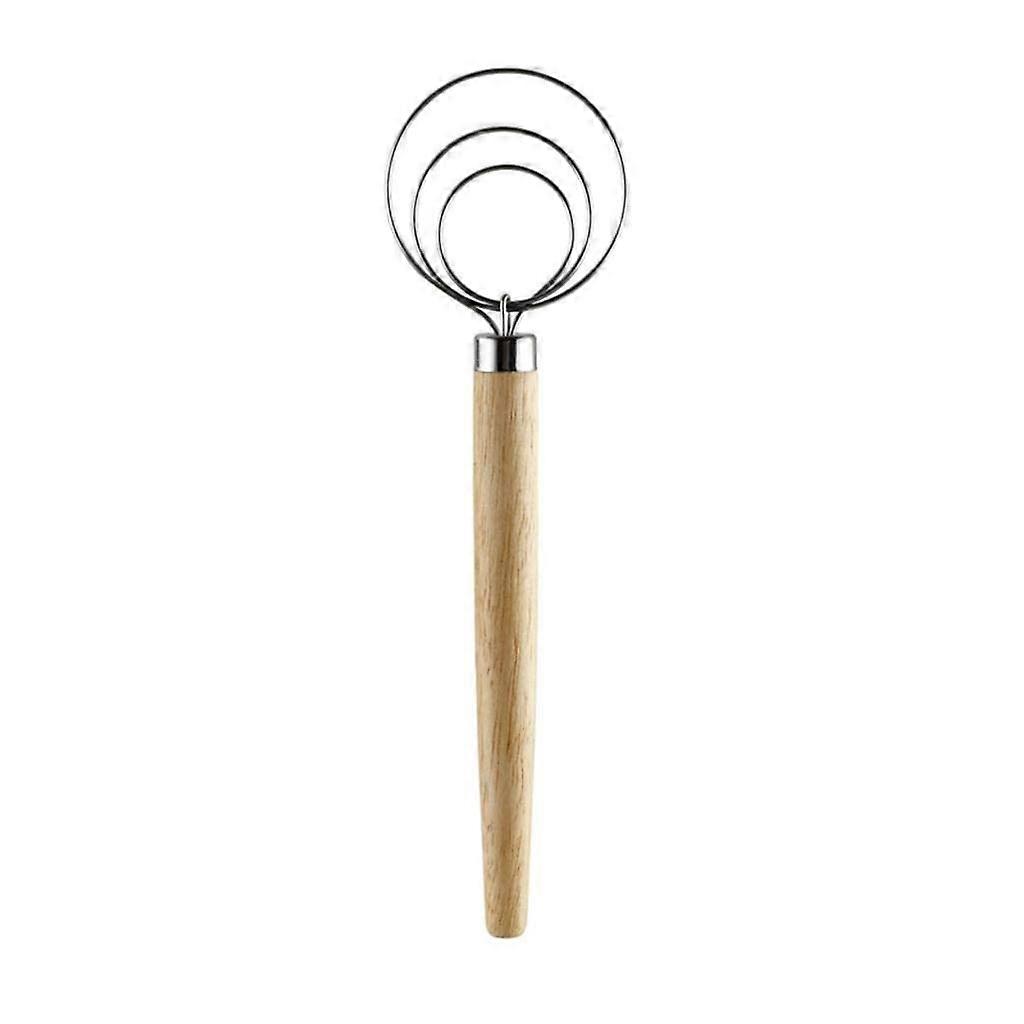 Bread Dough Whisk and Baking Tool Set with Ergonomic Wooden Handle for Bread Pizza Cake