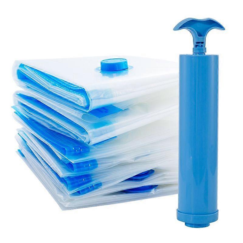 5-pack basic vacuum compression storage bags with manual air pump, suitable for