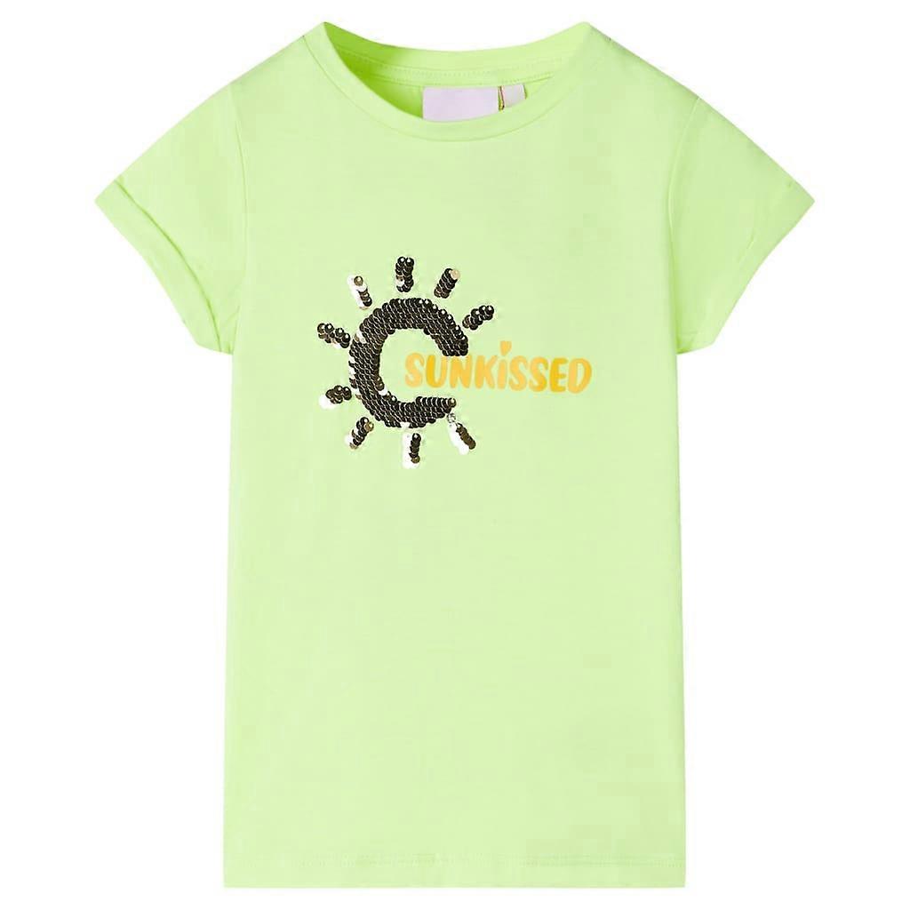 Kindershirt 116 neongeel
