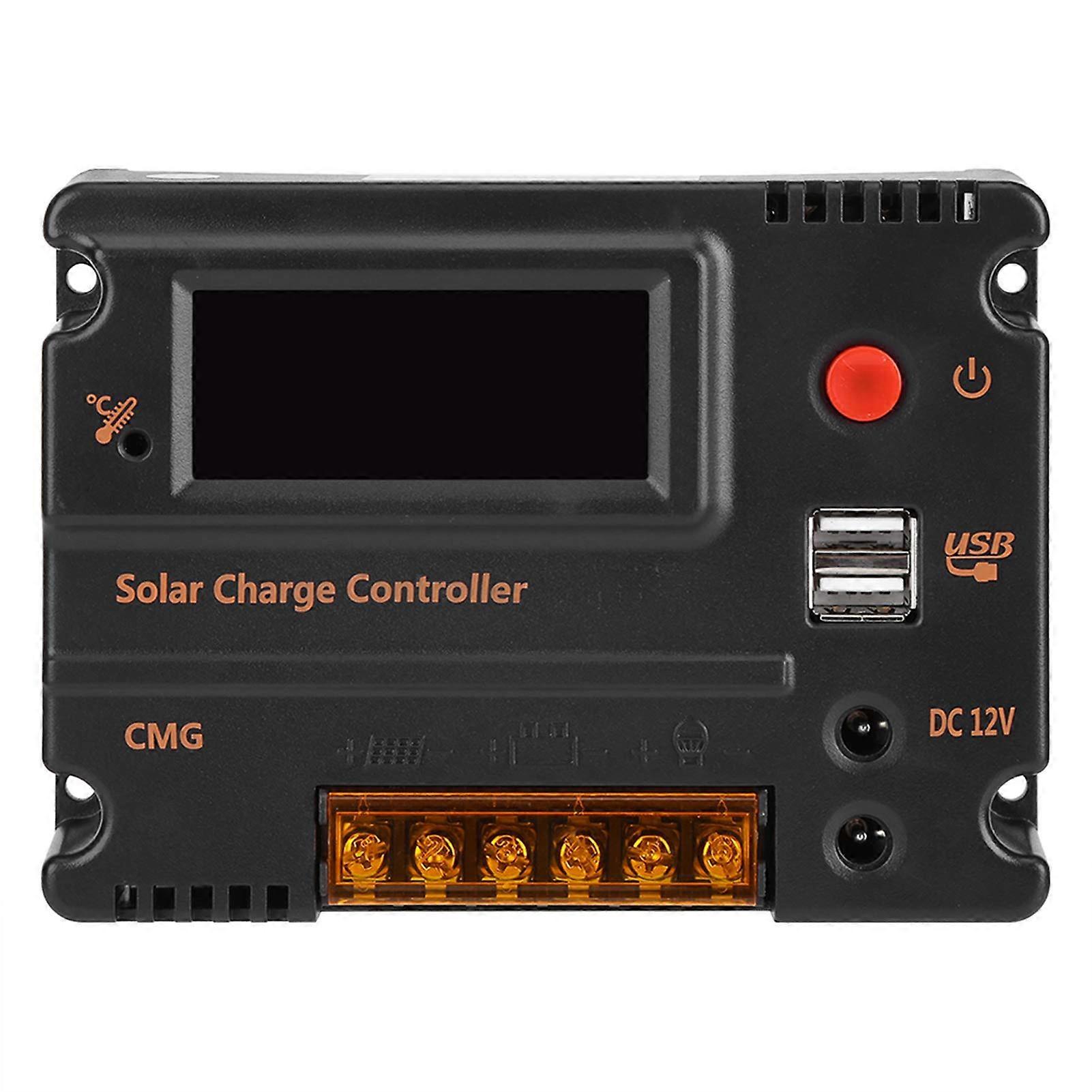 12V 24V 10A Solar Charge Controller with LCD Display and Dual USB for Battery Charging