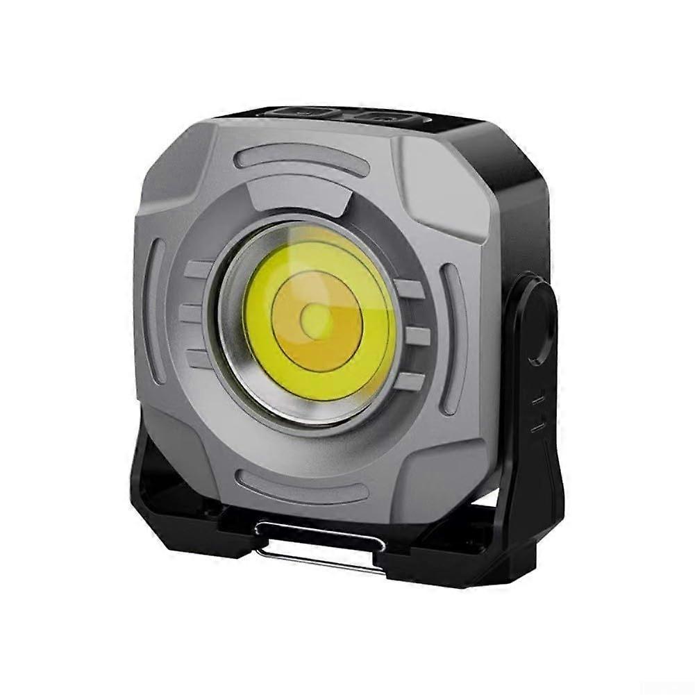 2400LM Rechargeable LED Work Light with Hook, Ultra Bright Camping Flashlight 5000mAh Grey