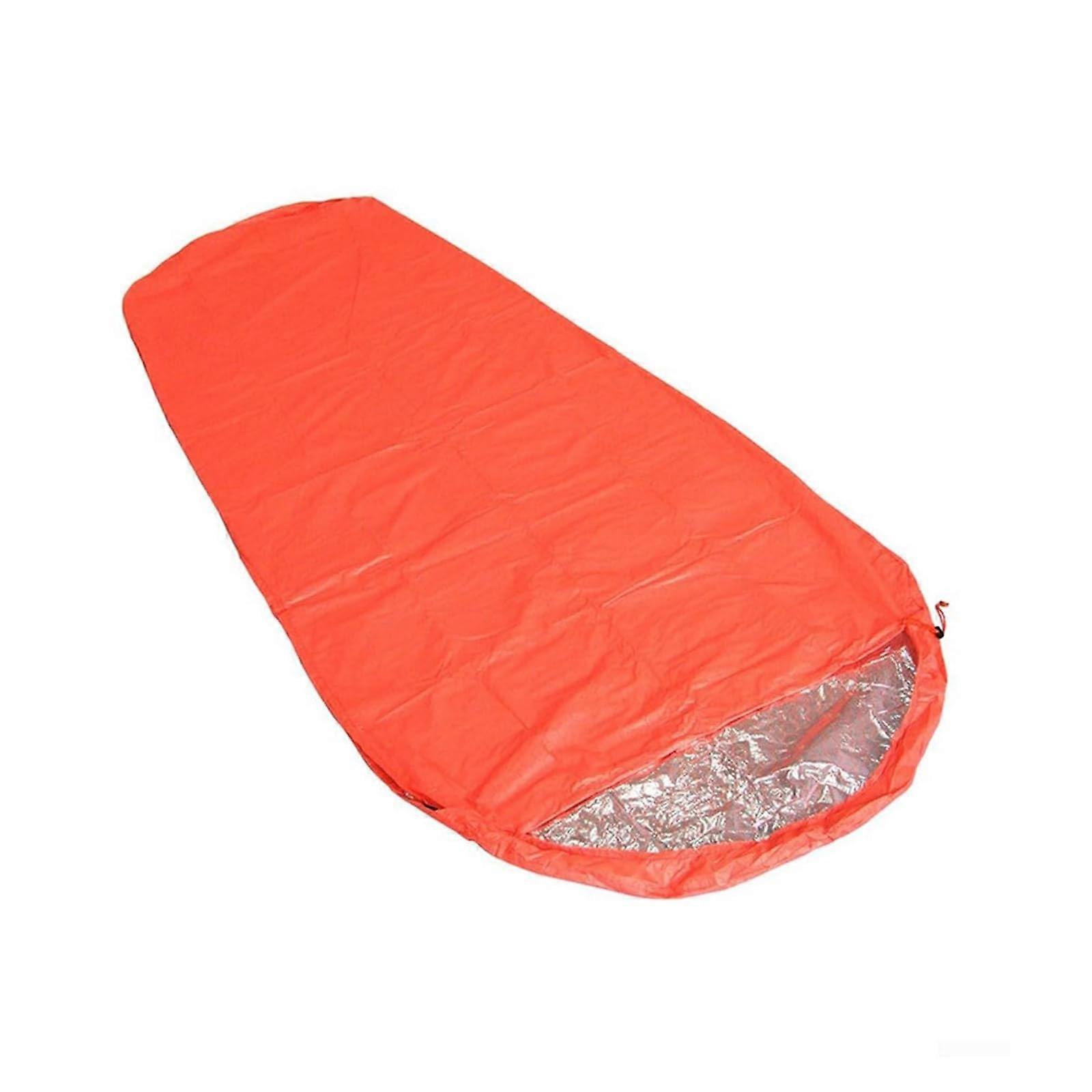 Emergency Sleeping Bag with HeatReflective Technology and Waterproof Survival Bivvy for Camping