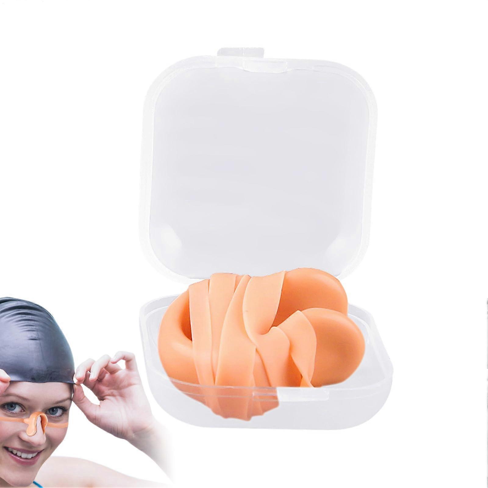 Swimming Nose Clip with Adjustable Elastic Strap, Waterproof Silicone Nose Plug for Diving