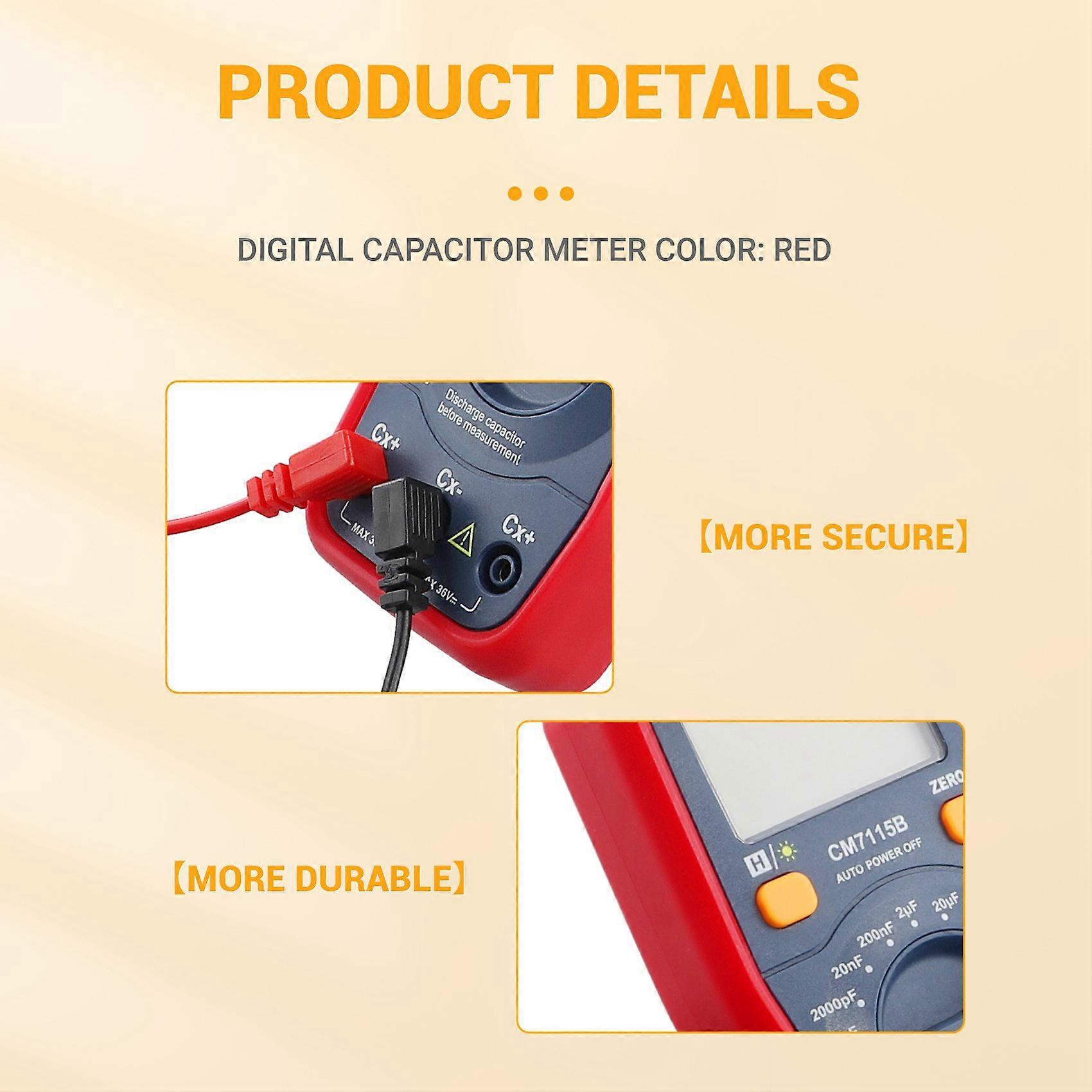 2X Digital Capacitor CM7115B Test Capacitance Meter Digital Capacitance Meter No Discharge Capacitance Meter