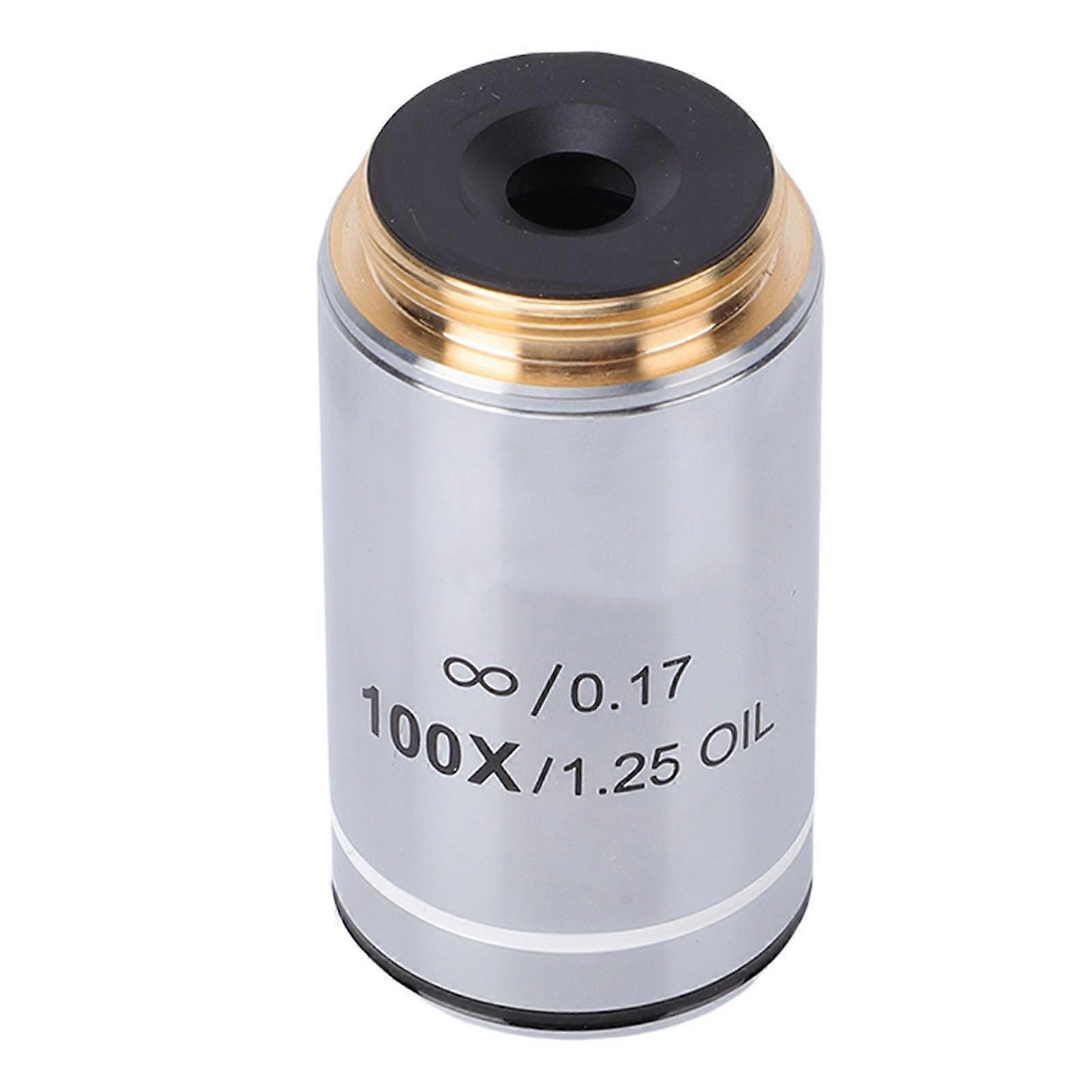 100X Plan Objective Lens for Biological Microscope,  Resolution Optics, 20.2mm RMS Thread