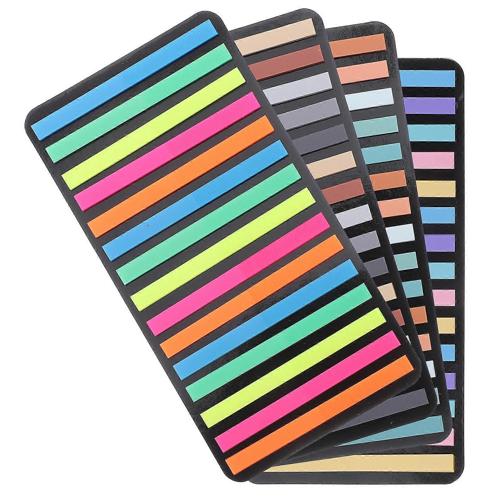 Colored Reading Strips for Notes Marking 4Sets Assorted Portable Tabs